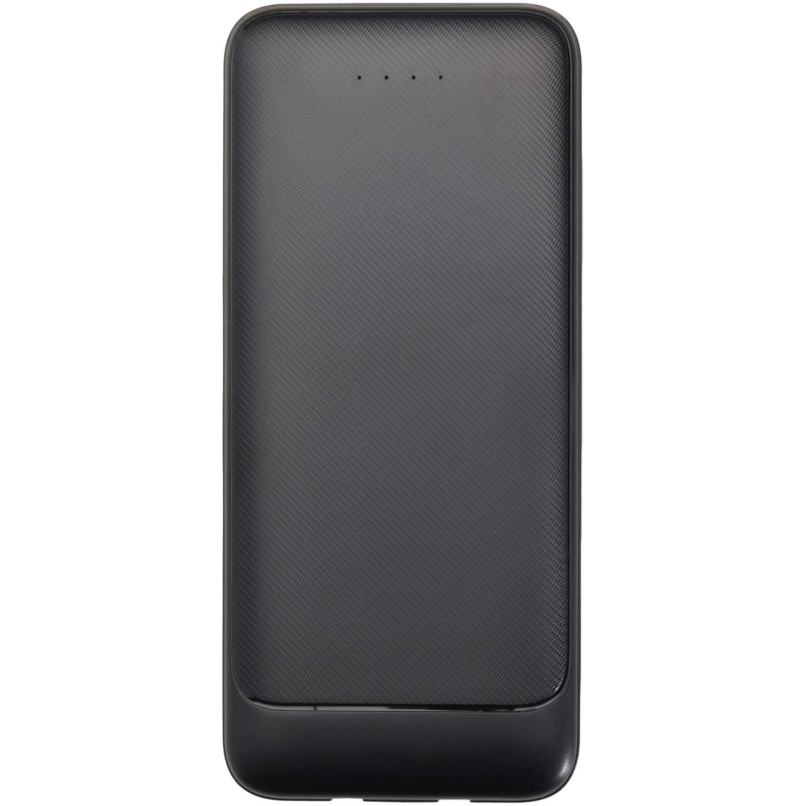 Batterie de secours Adhil de 10 000 mAh et 10 W en plastique recyclé avec 2 câbles intégrés