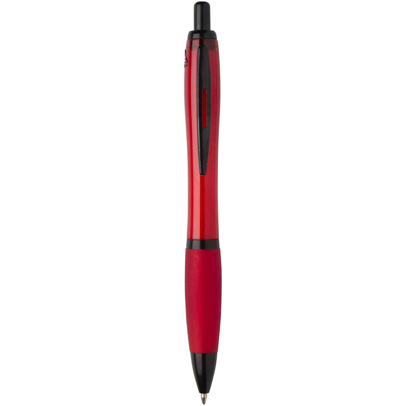 Stylo bille Nash en plastique recyclé avec garnitures noires (encre noire)