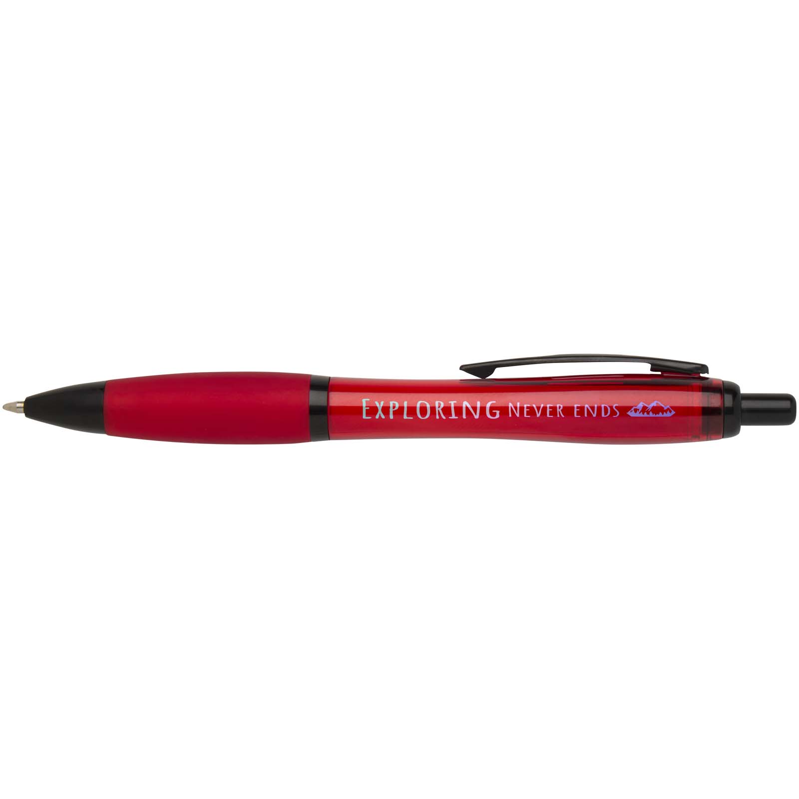 Stylo bille Nash en plastique recyclé avec garnitures noires (encre noire)