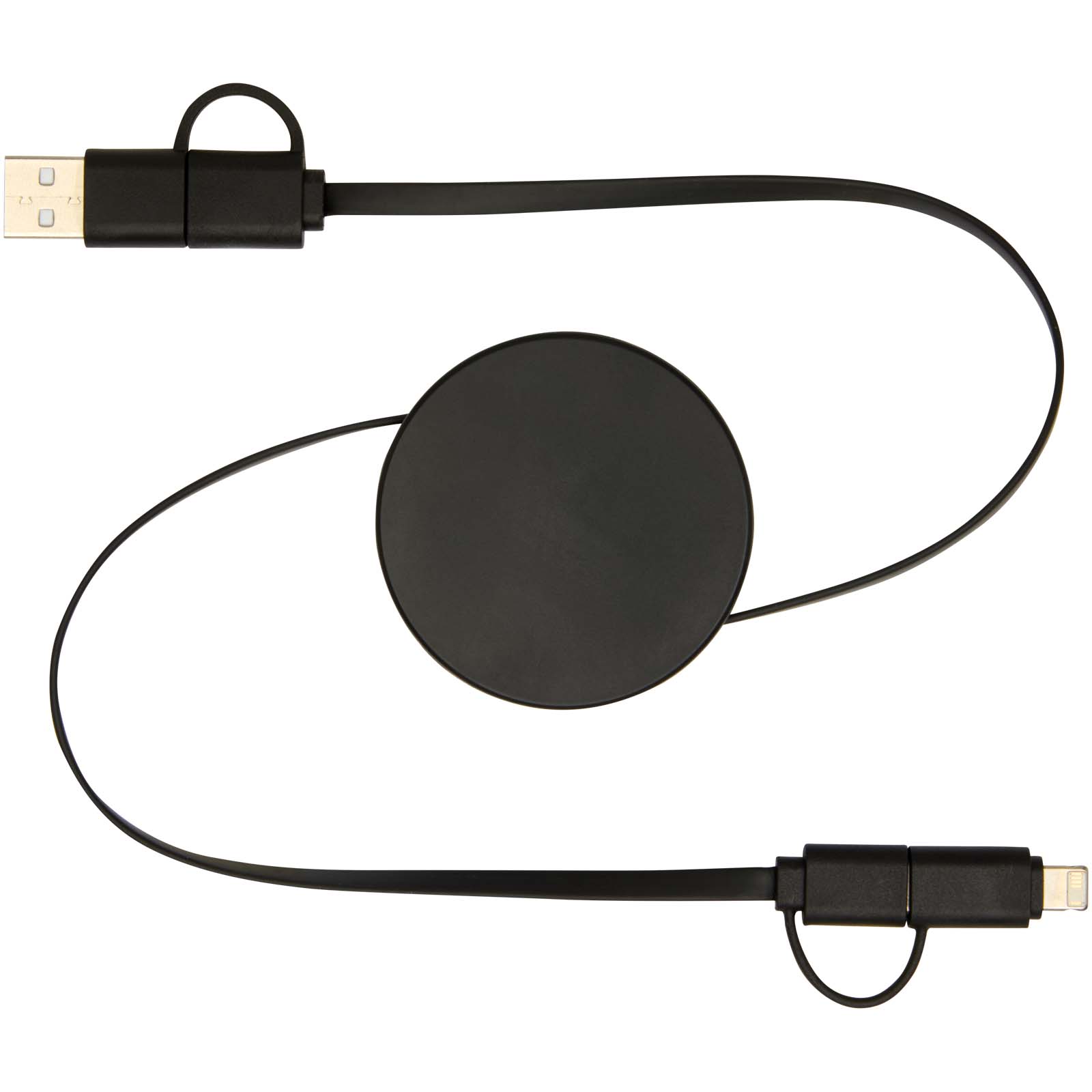 Câble rétractable 5 en 1 Citala en plastique recyclé de 90 cm pour la synchronisation des données et la charge rapide de 40 W