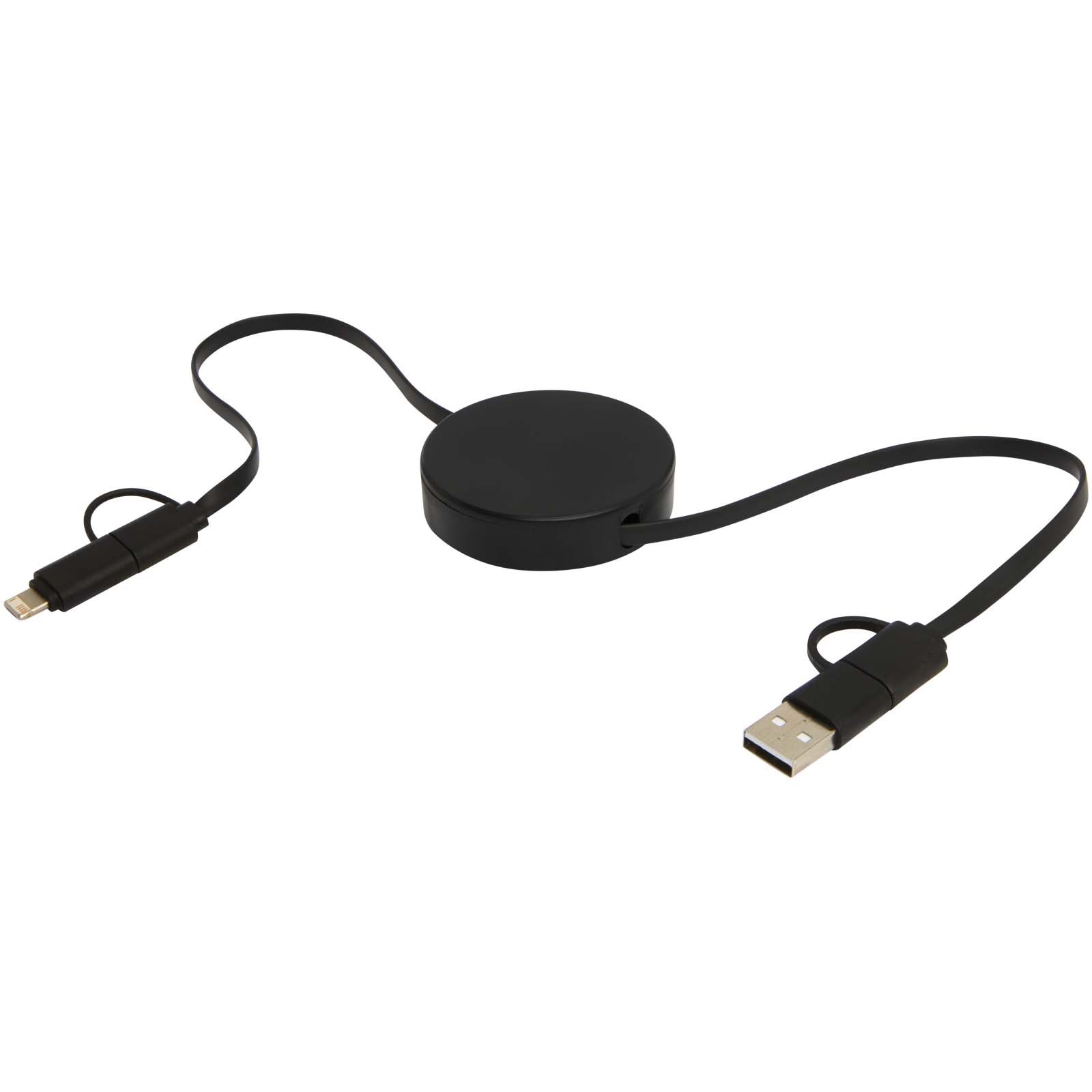 Câble rétractable 5 en 1 Citala en plastique recyclé de 90 cm pour la synchronisation des données et la charge rapide de 40 W