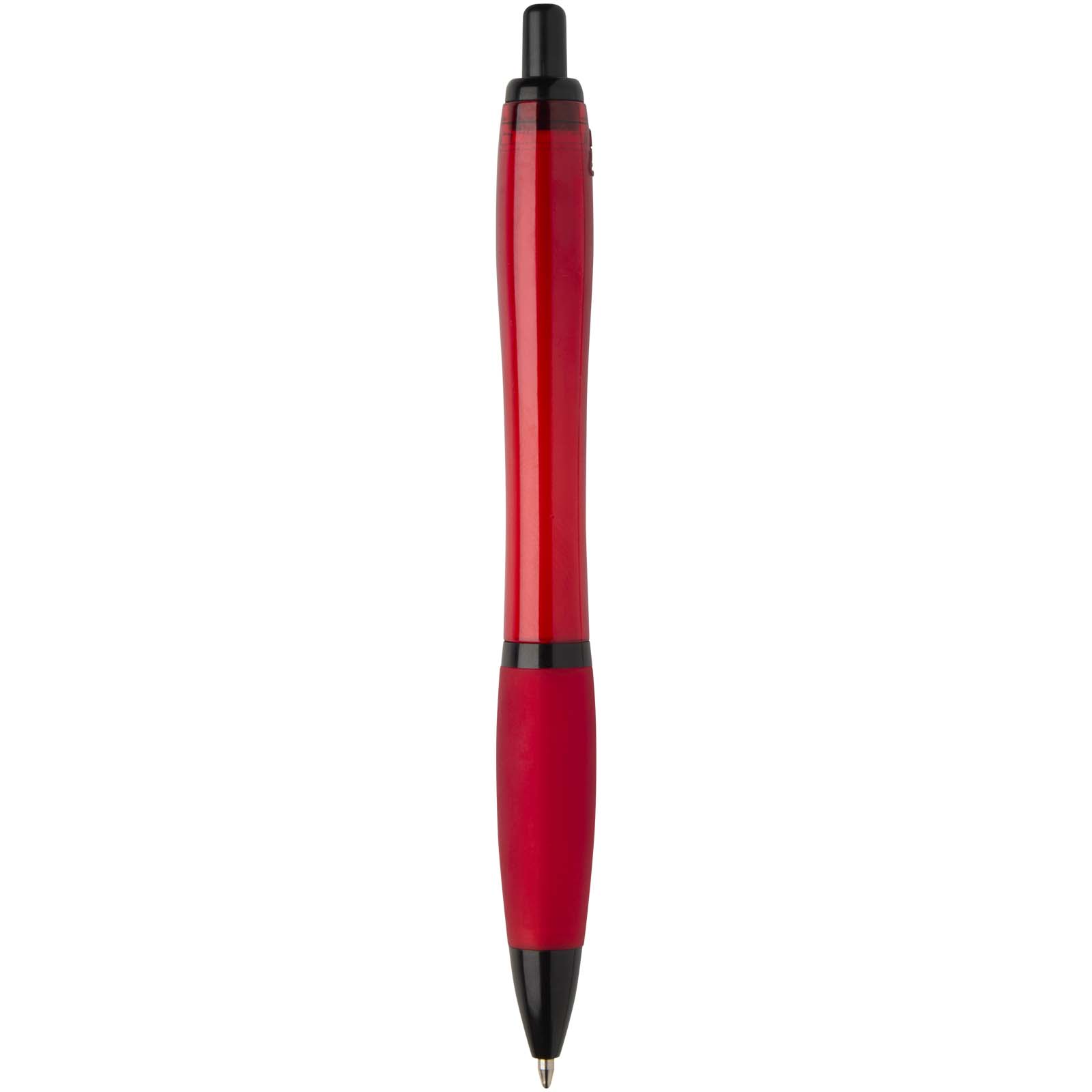 Stylo bille Nash en plastique recyclé avec garnitures noires (encre noire)