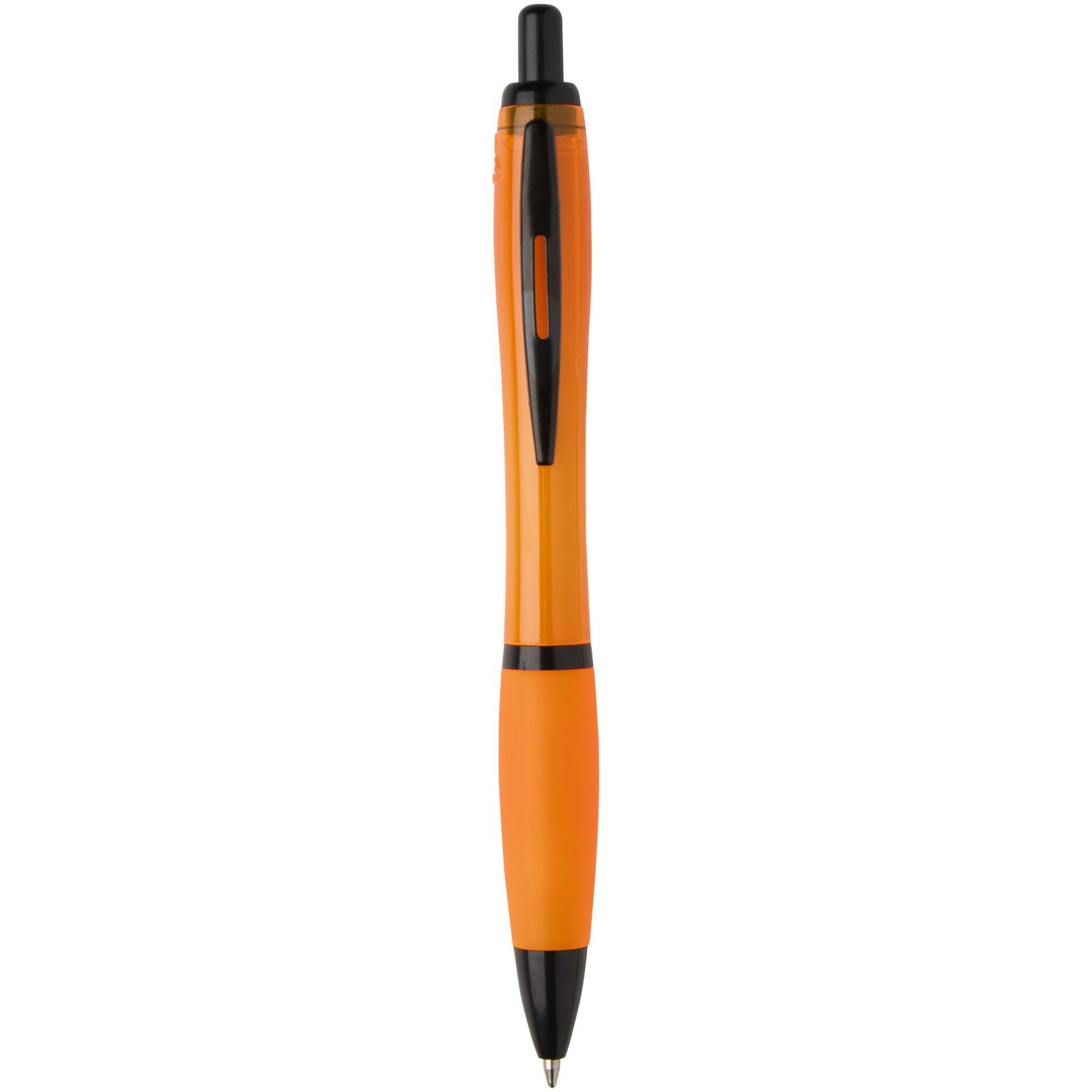 Stylo bille Nash en plastique recyclé avec garnitures noires (encre noire)