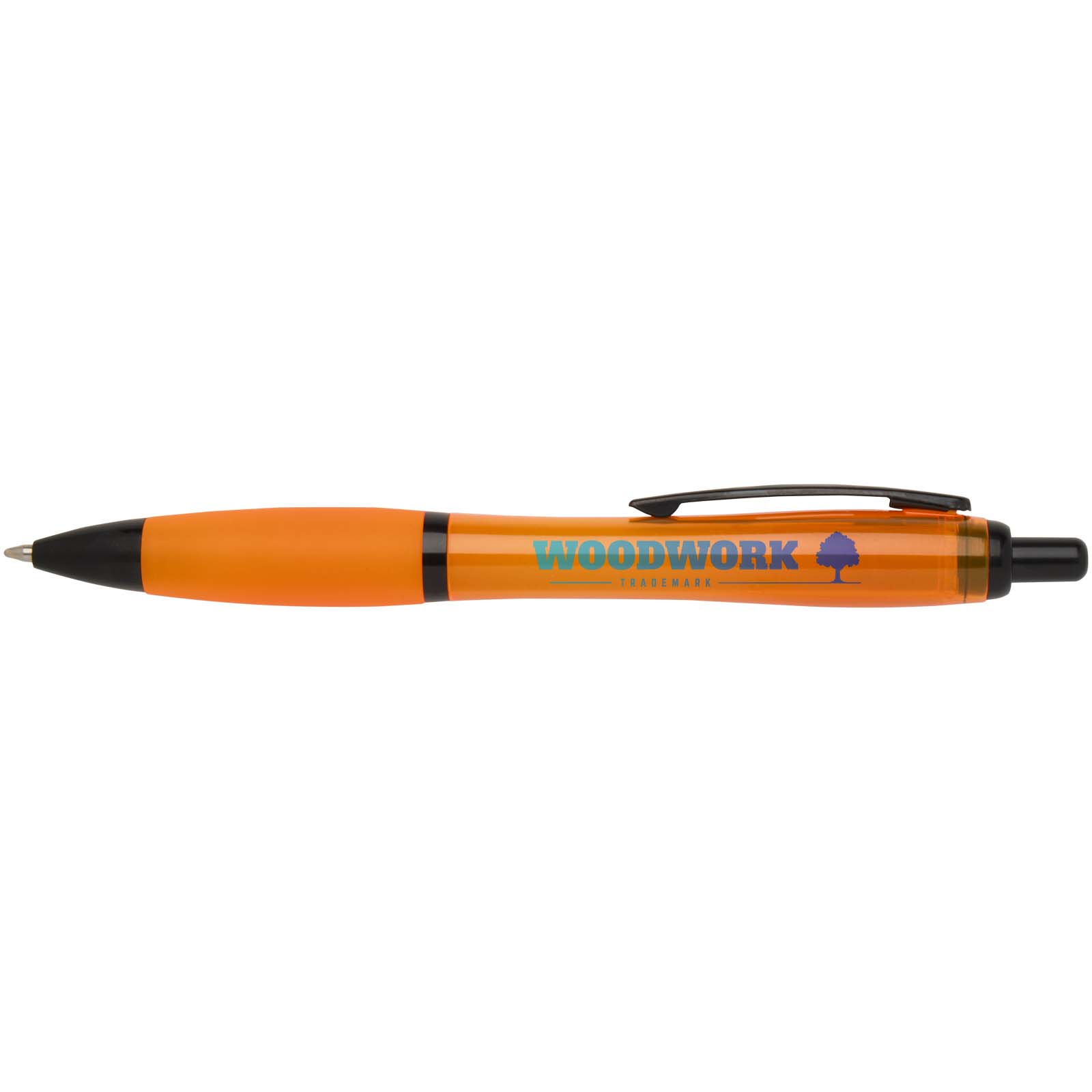 Stylo bille Nash en plastique recyclé avec garnitures noires (encre noire)