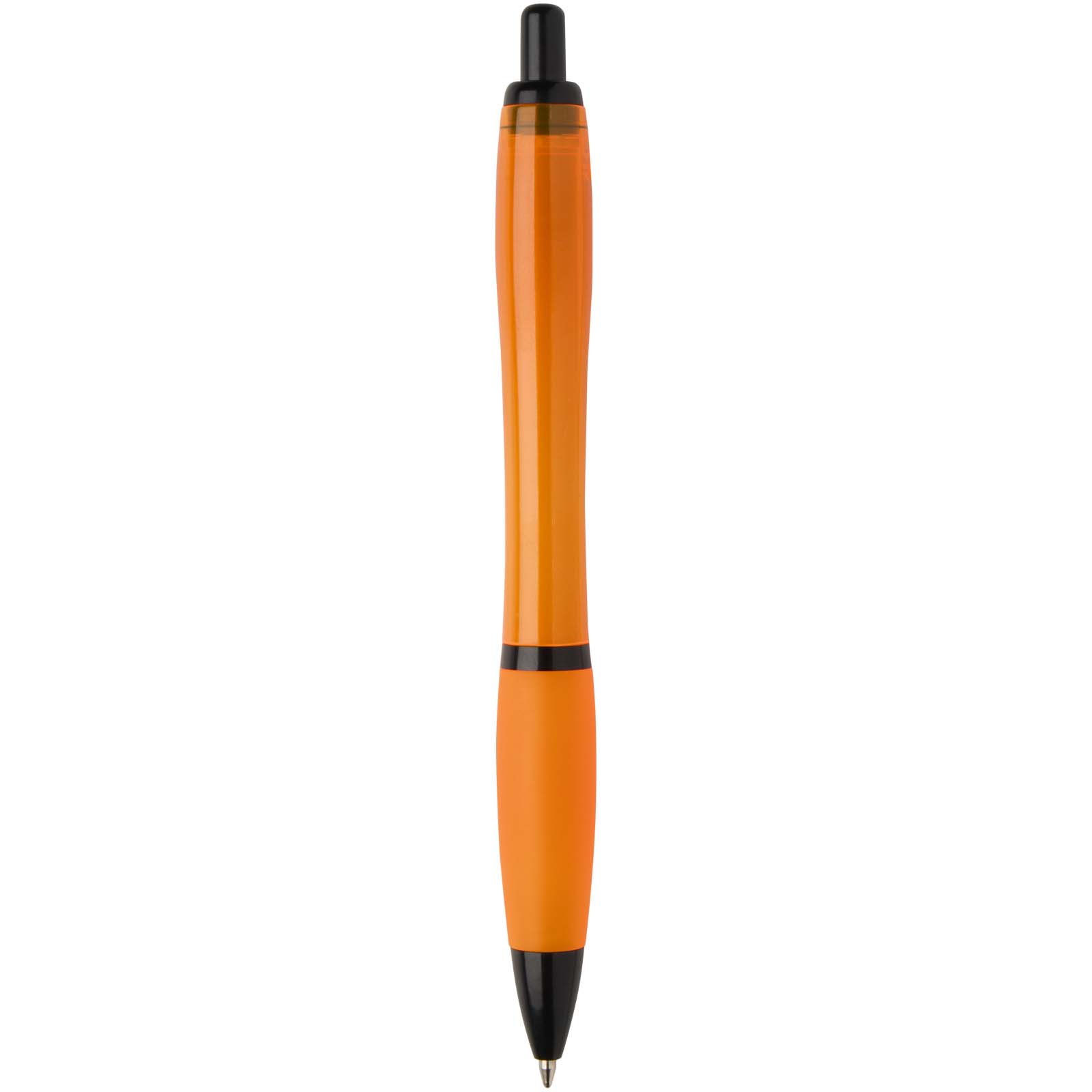 Stylo bille Nash en plastique recyclé avec garnitures noires (encre noire)