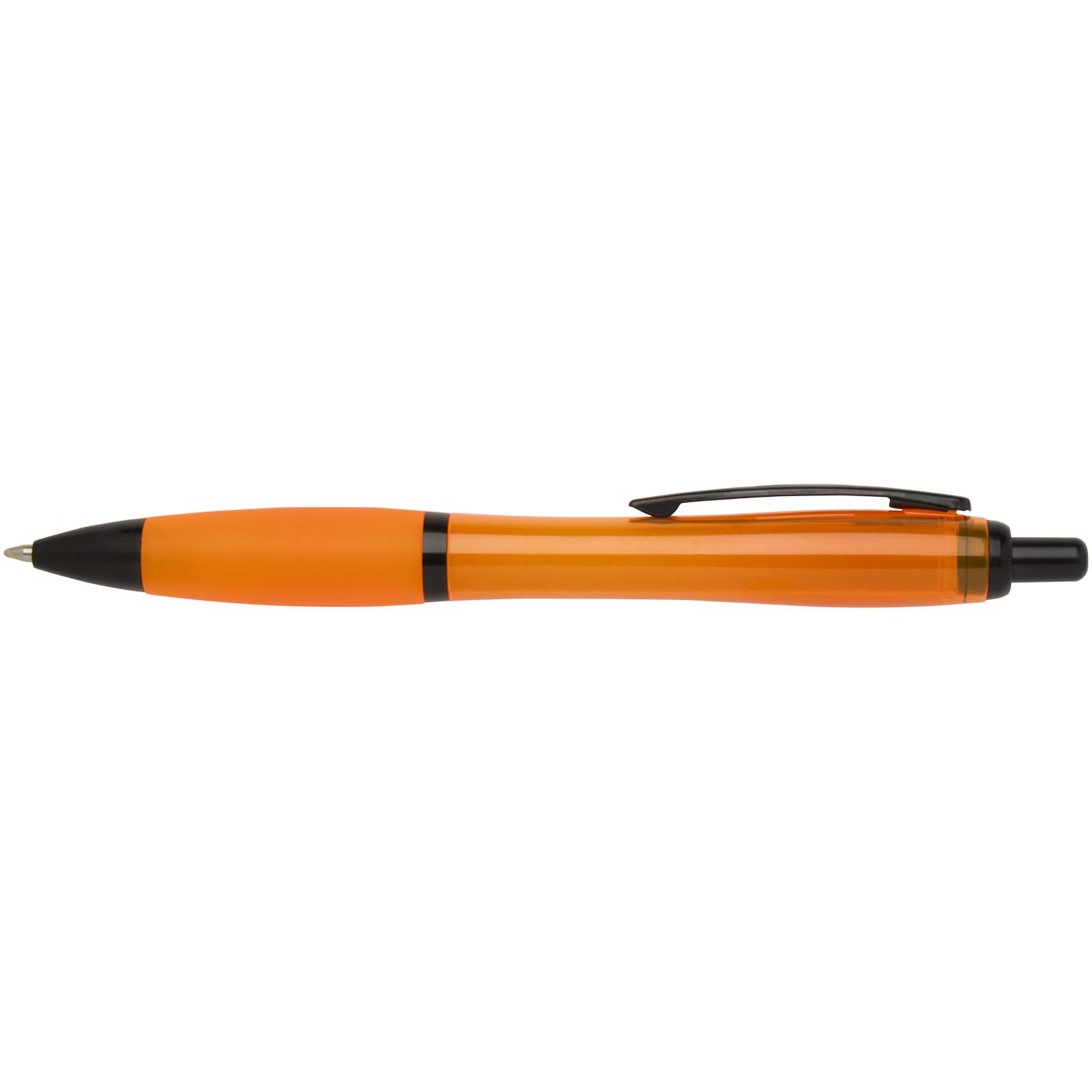 Stylo bille Nash en plastique recyclé avec garnitures noires (encre noire)