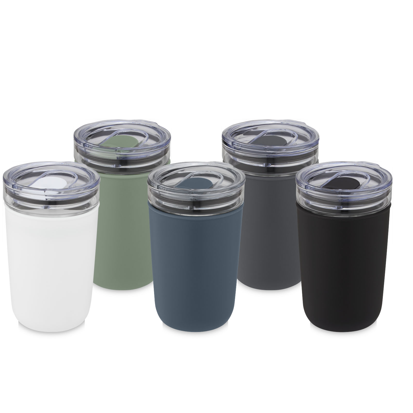 Gobelet en verre Bello de 420 ml avec paroi extérieure en plastique recyclé