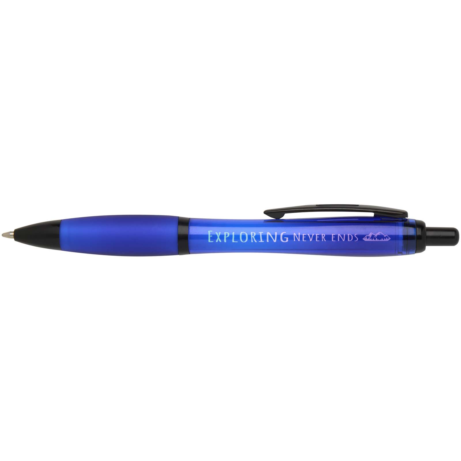 Stylo bille Nash en plastique recyclé avec garnitures noires (encre noire)