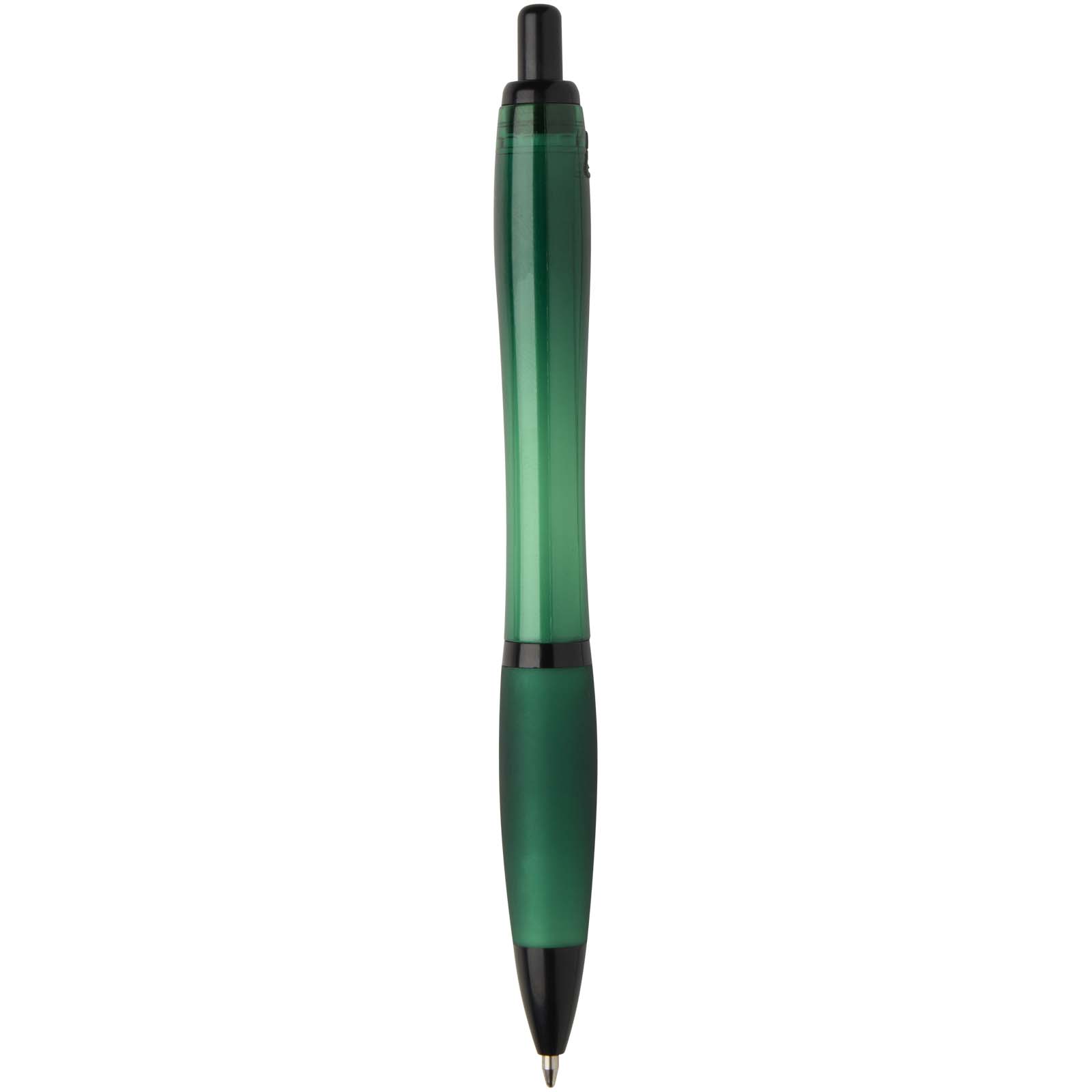 Stylo bille Nash en plastique recyclé avec garnitures noires (encre noire)