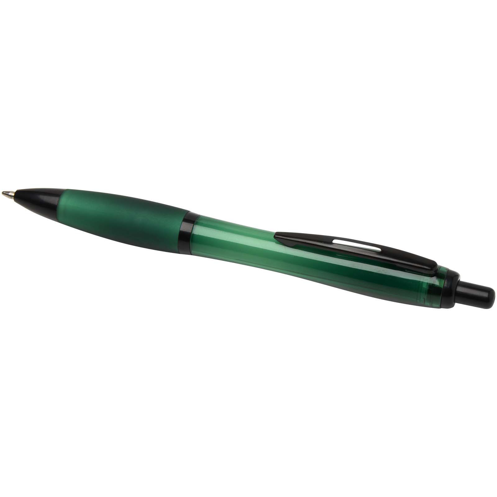 Stylo bille Nash en plastique recyclé avec garnitures noires (encre noire)