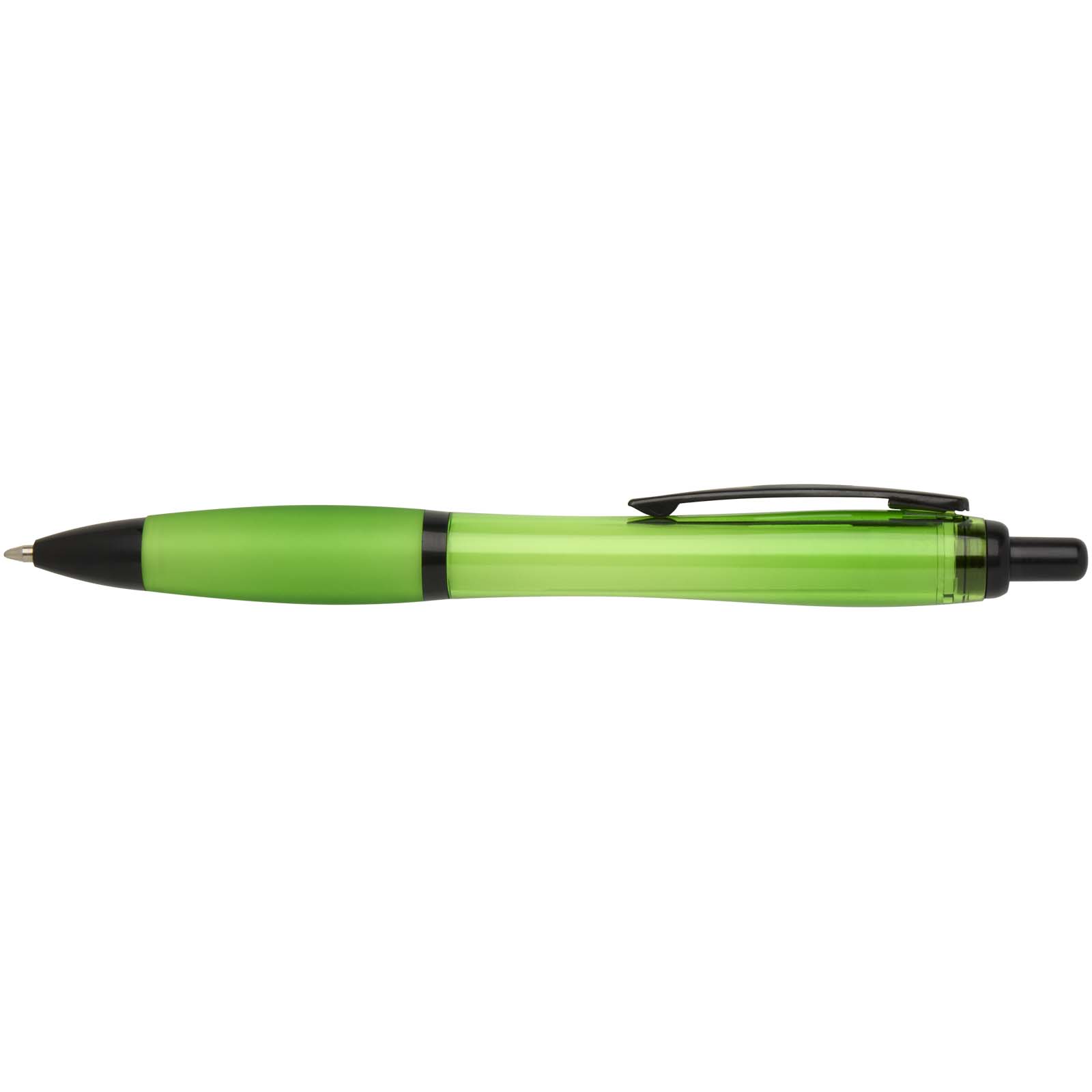 Stylo bille Nash en plastique recyclé avec garnitures noires (encre noire)