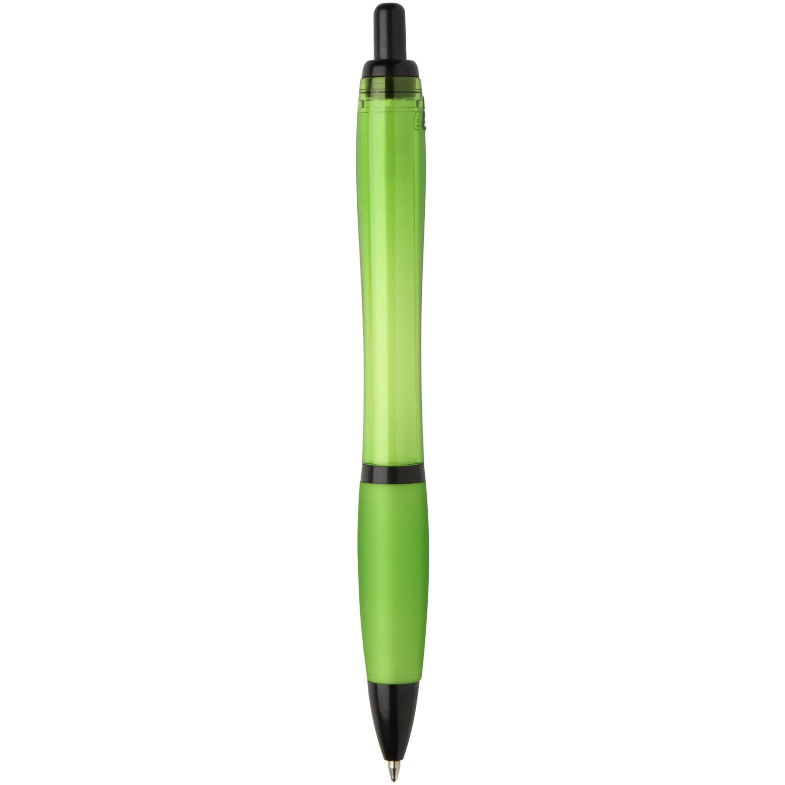 Stylo bille Nash en plastique recyclé avec garnitures noires (encre noire)