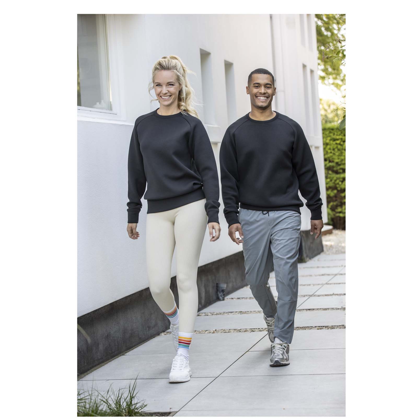 Elevate Pull à col ras-du-cou de 350 g/m² Yukon unisexe en tissu interlock pour le sport