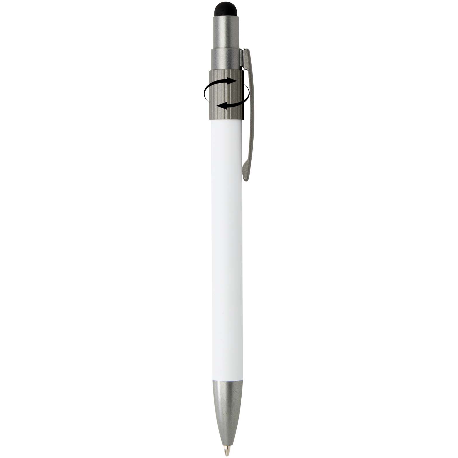 Stylo bille recyclé RCS avec stylet et toupie antistress (encre bleue) Rill