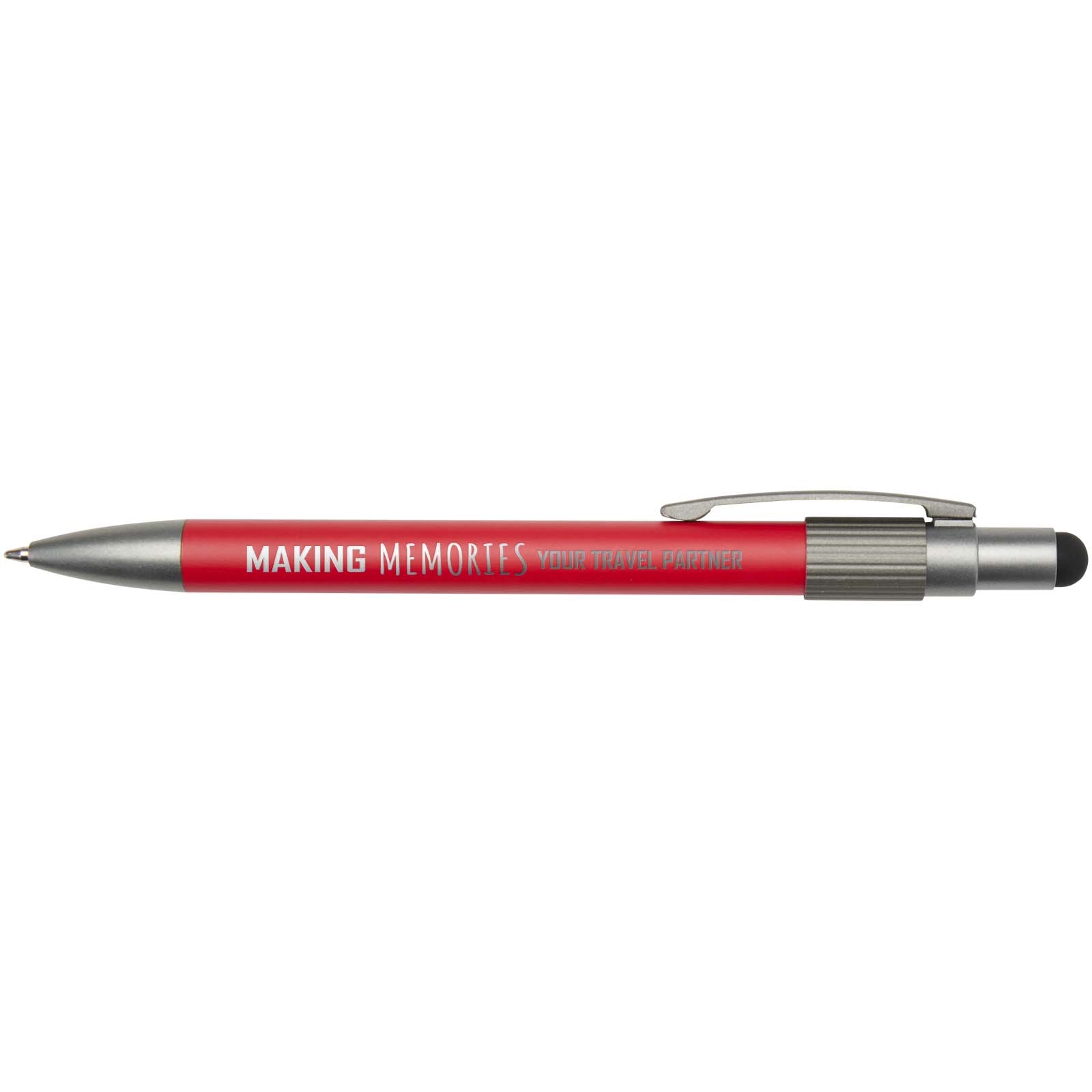 Stylo bille recyclé RCS avec stylet et toupie antistress (encre bleue) Rill