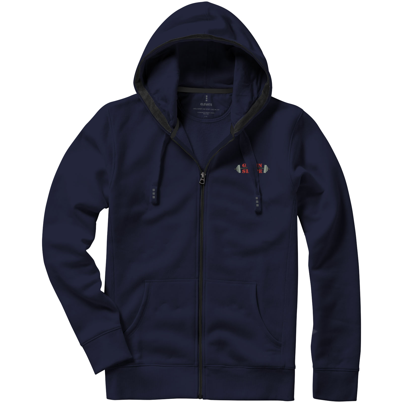 Elevate Sweat shirt à capuche full zip unisex de 300 g/m² Arora