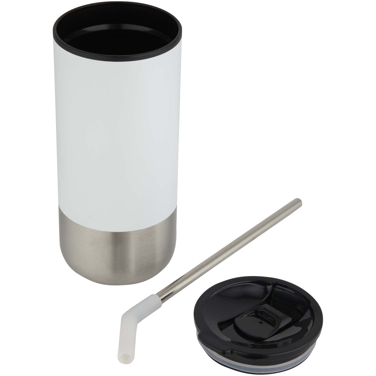 Gobelet isotherme Grayson 480 ml certifié RCS avec paille en silicone