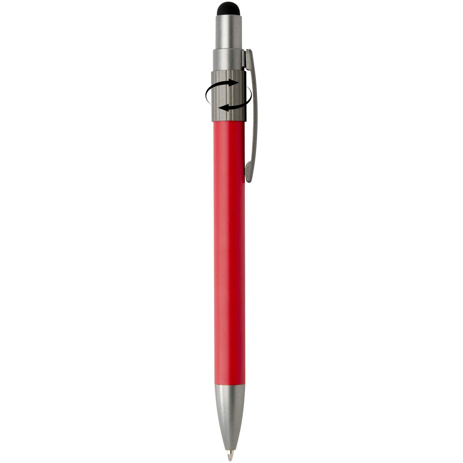 Stylo bille recyclé RCS avec stylet et toupie antistress (encre bleue) Rill