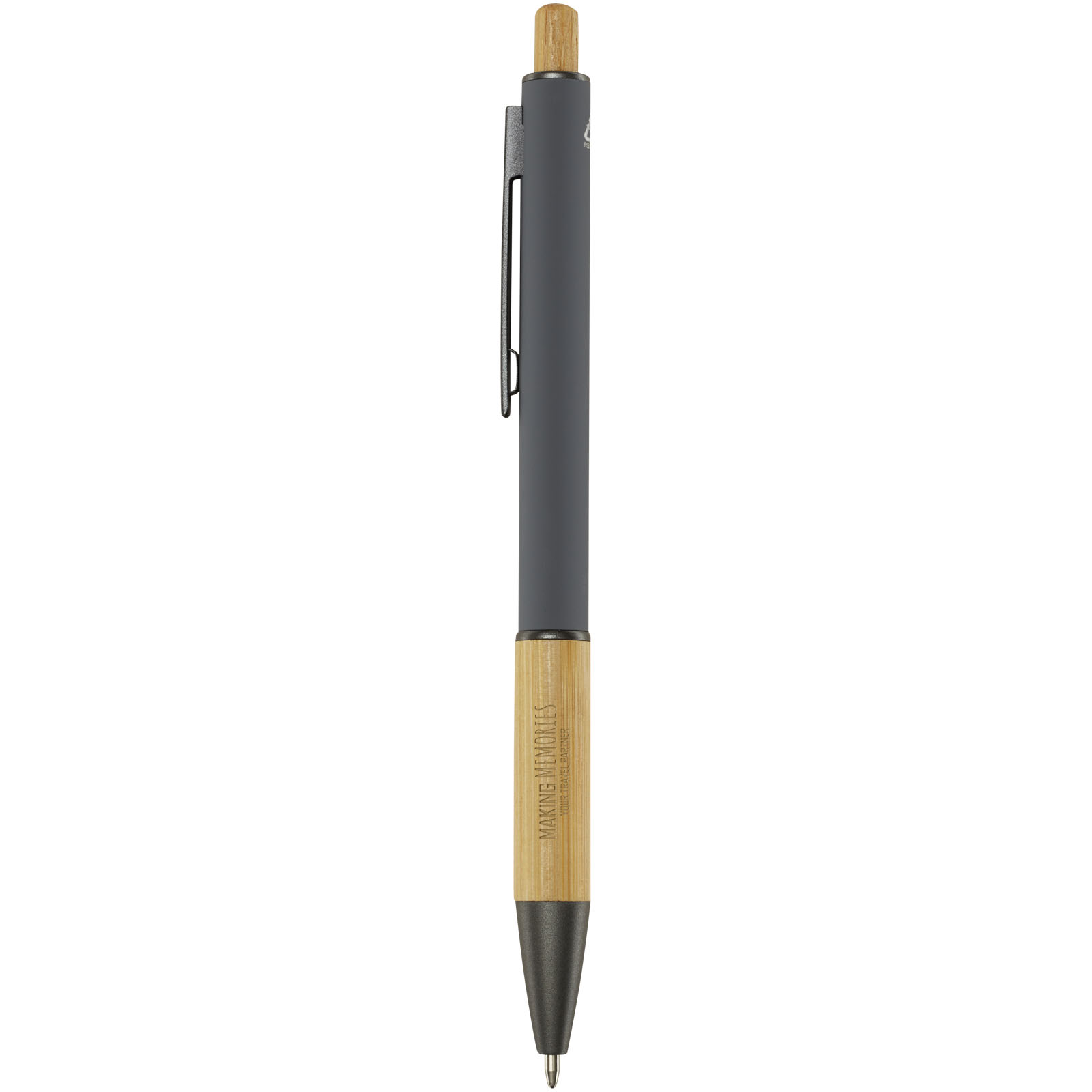 Stylo bille en aluminium recyclé Darius (encre bleue)