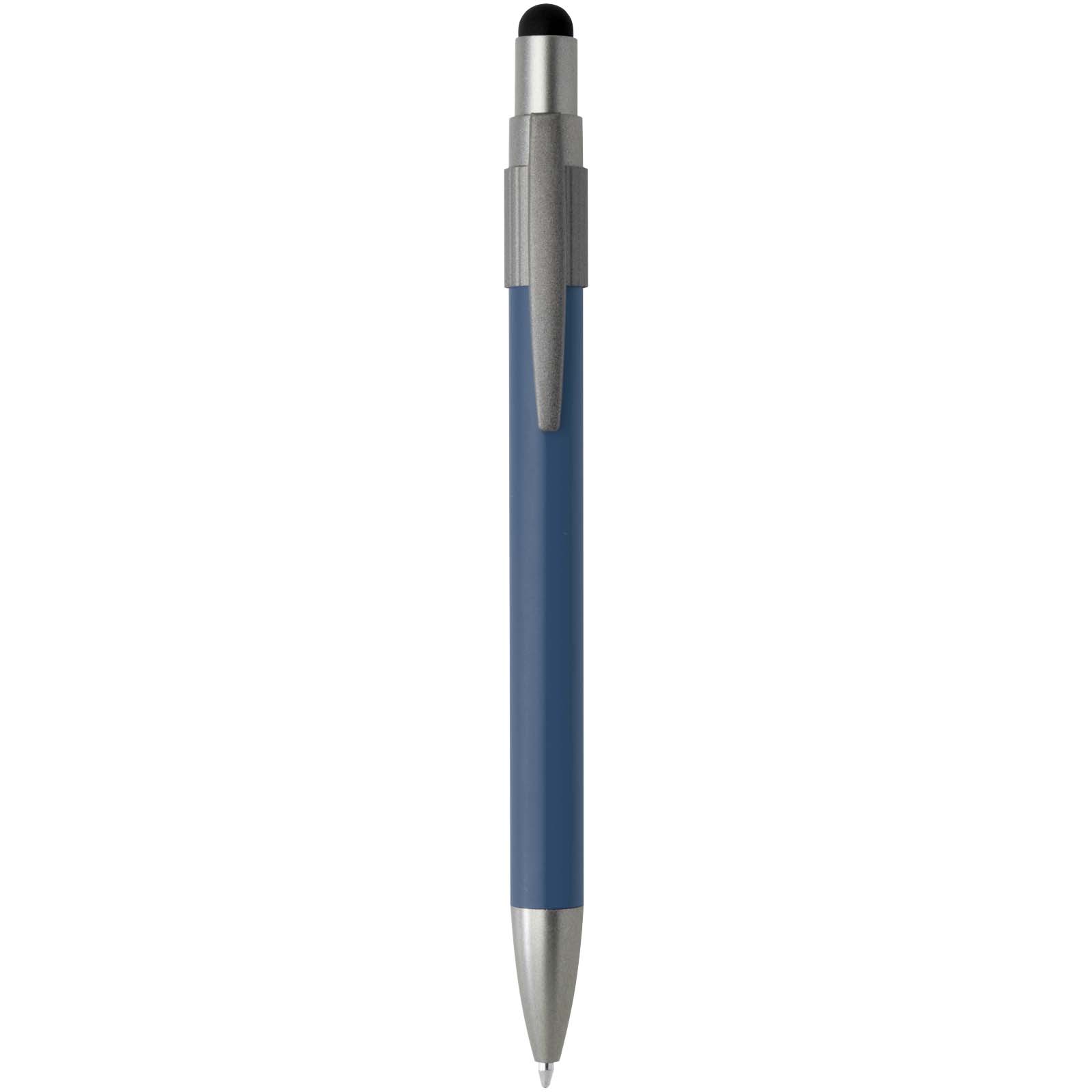 Stylo bille recyclé RCS avec stylet et toupie antistress (encre bleue) Rill