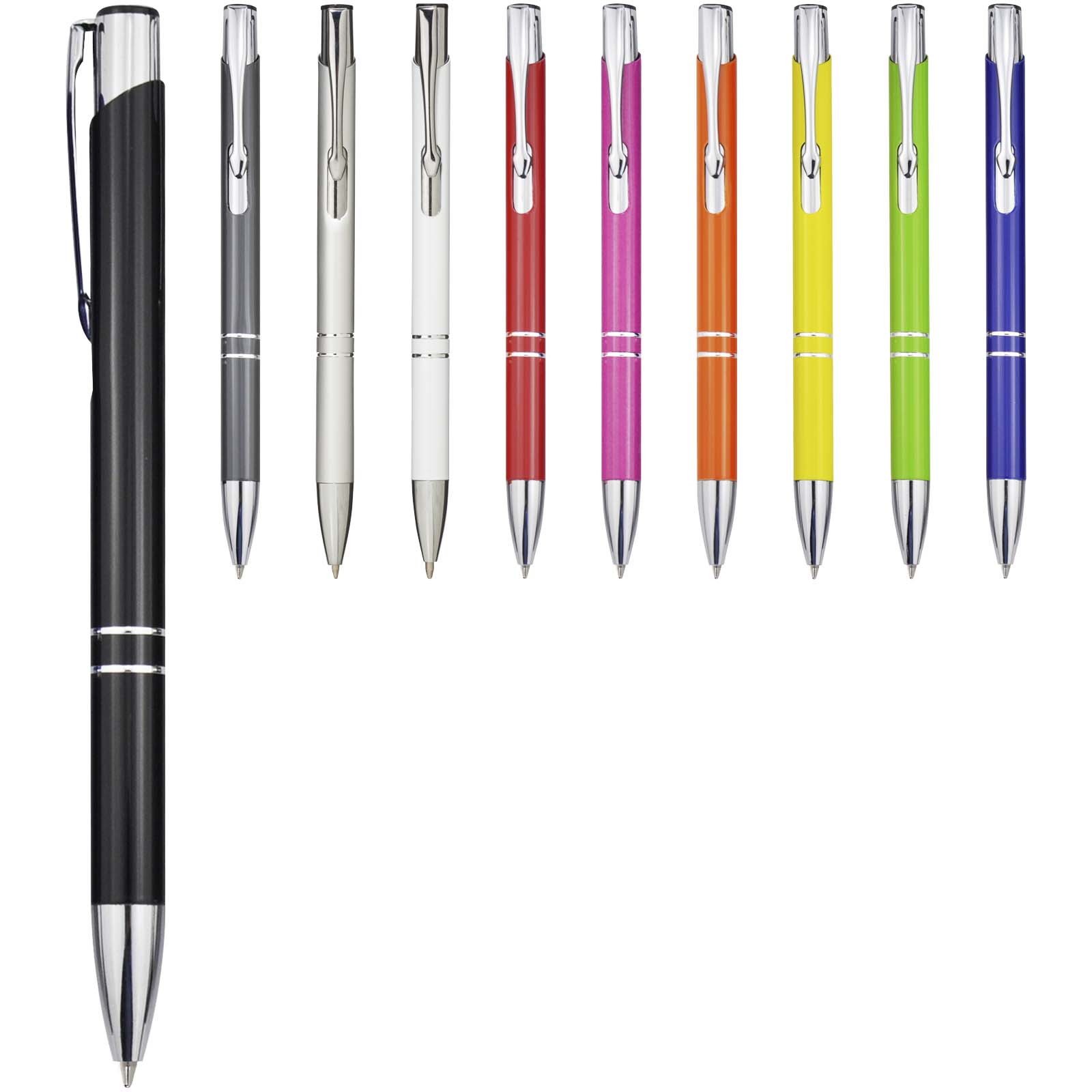 Stylo bille en aluminium recyclé Moneta (encre bleue)