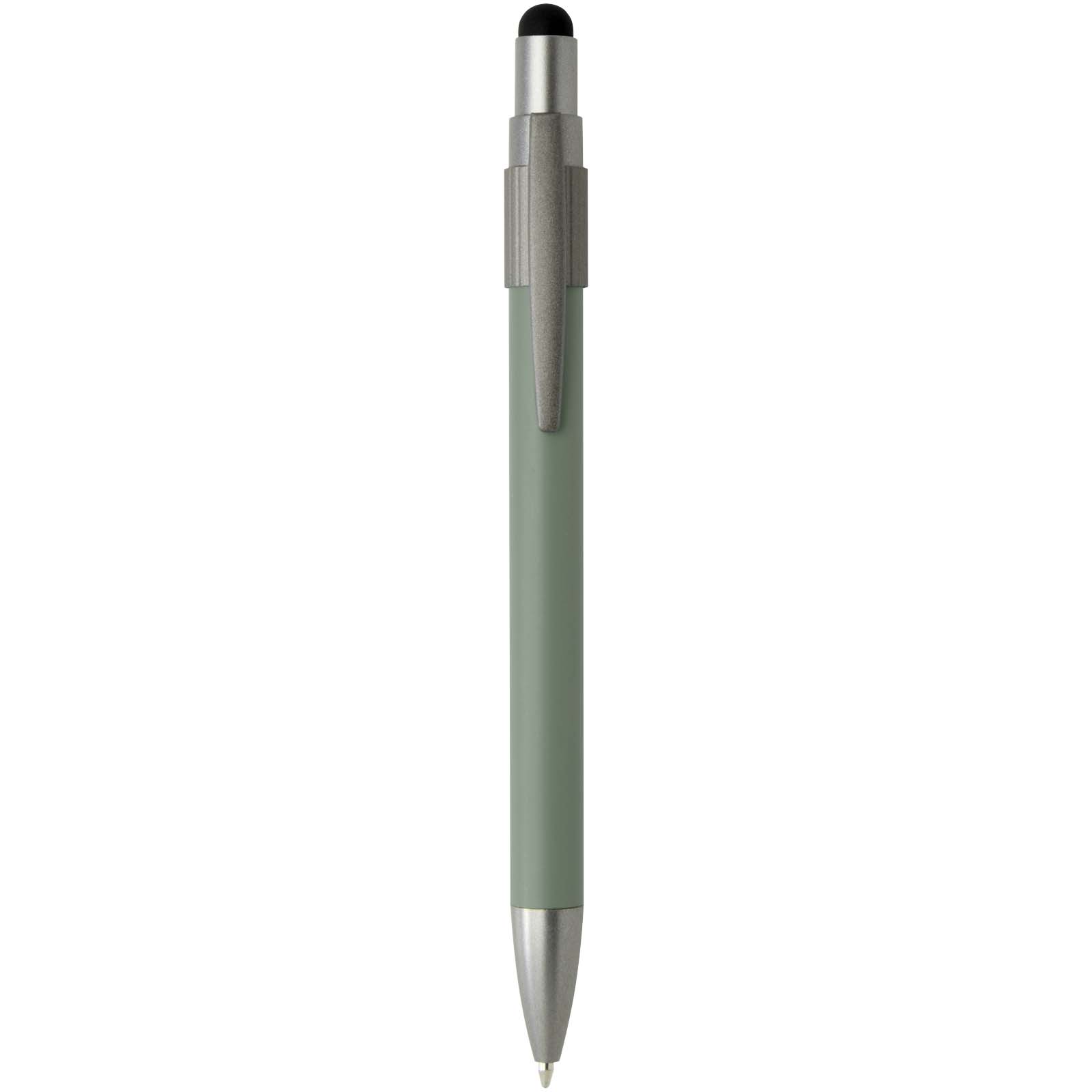 Stylo bille recyclé RCS avec stylet et toupie antistress (encre bleue) Rill