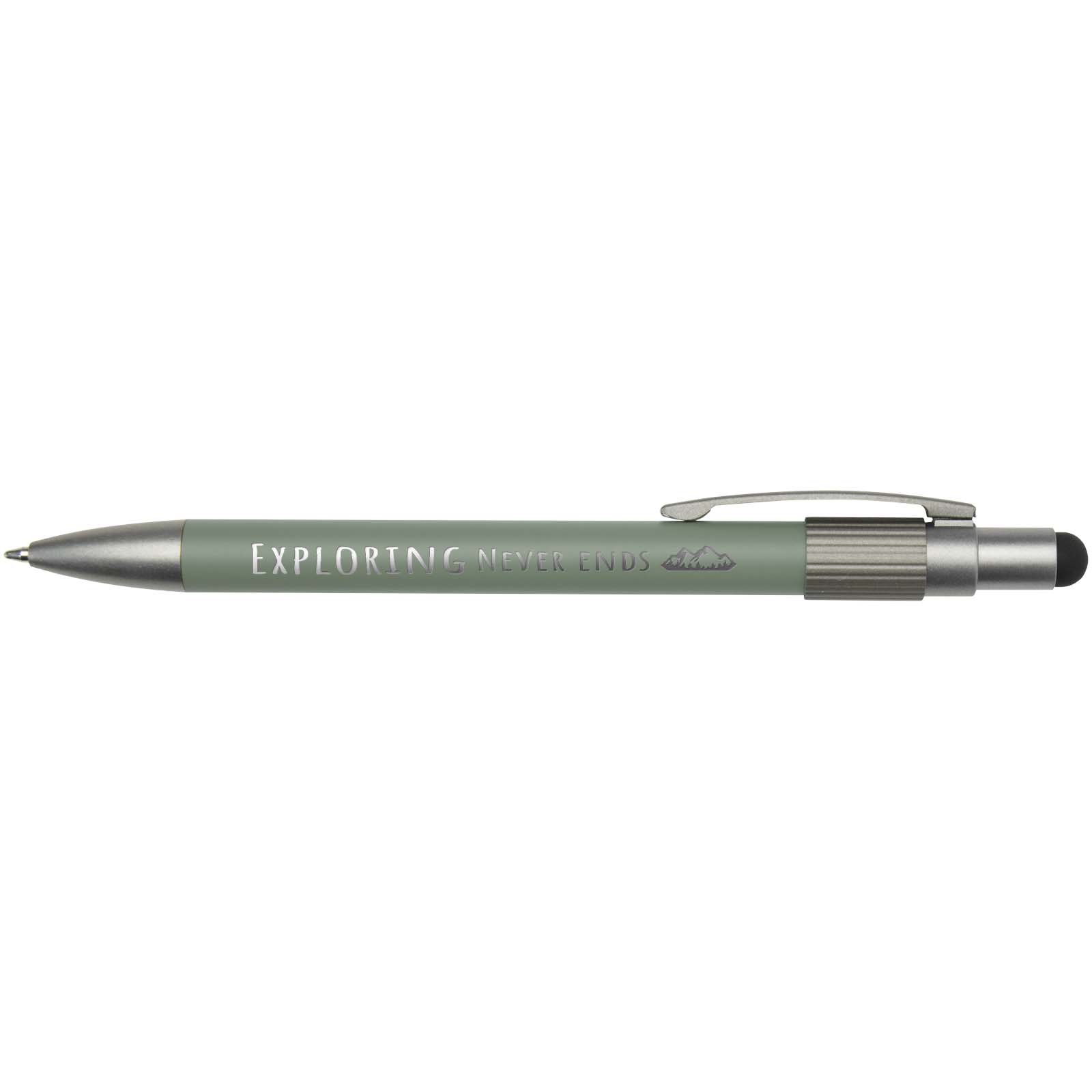 Stylo bille recyclé RCS avec stylet et toupie antistress (encre bleue) Rill