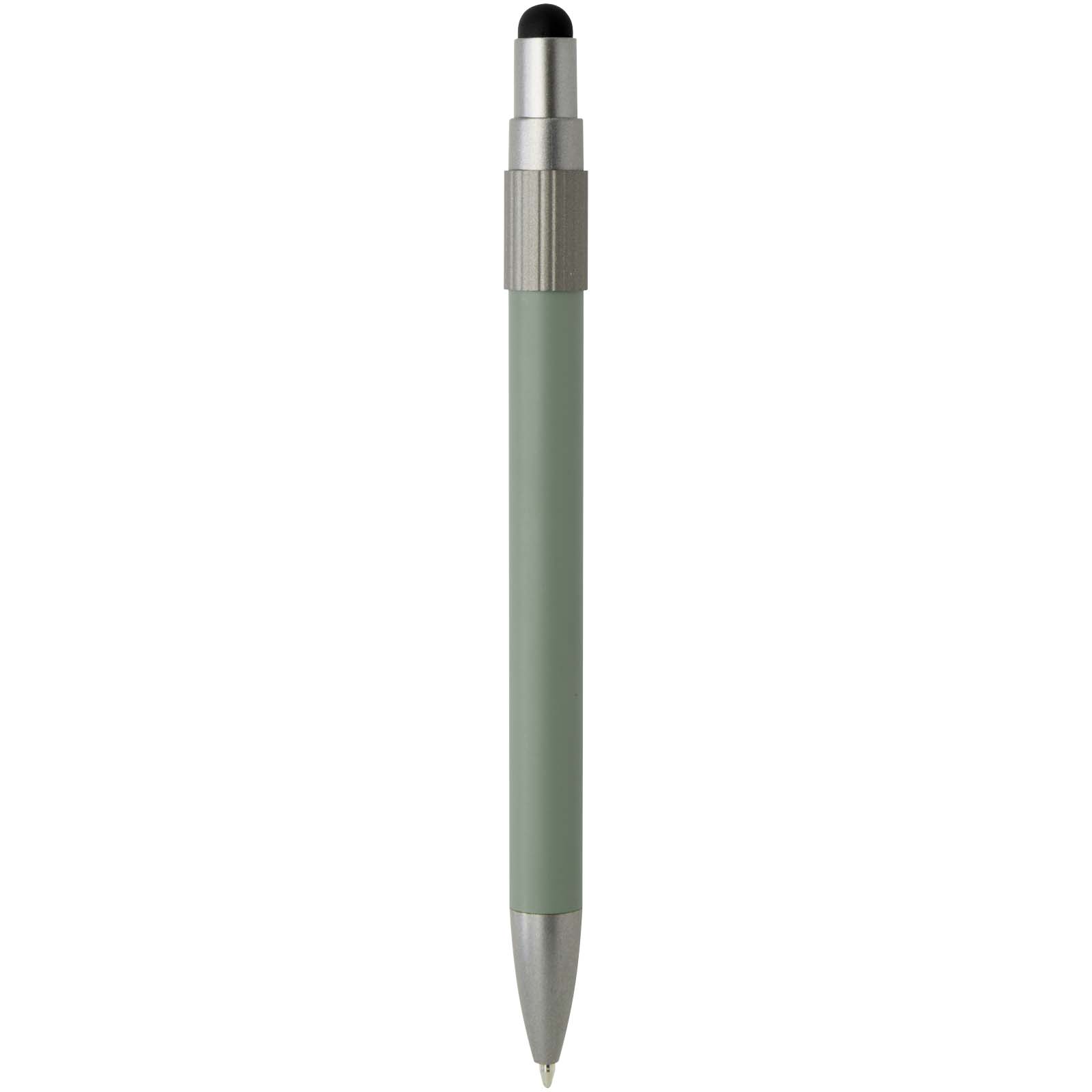 Stylo bille recyclé RCS avec stylet et toupie antistress (encre bleue) Rill