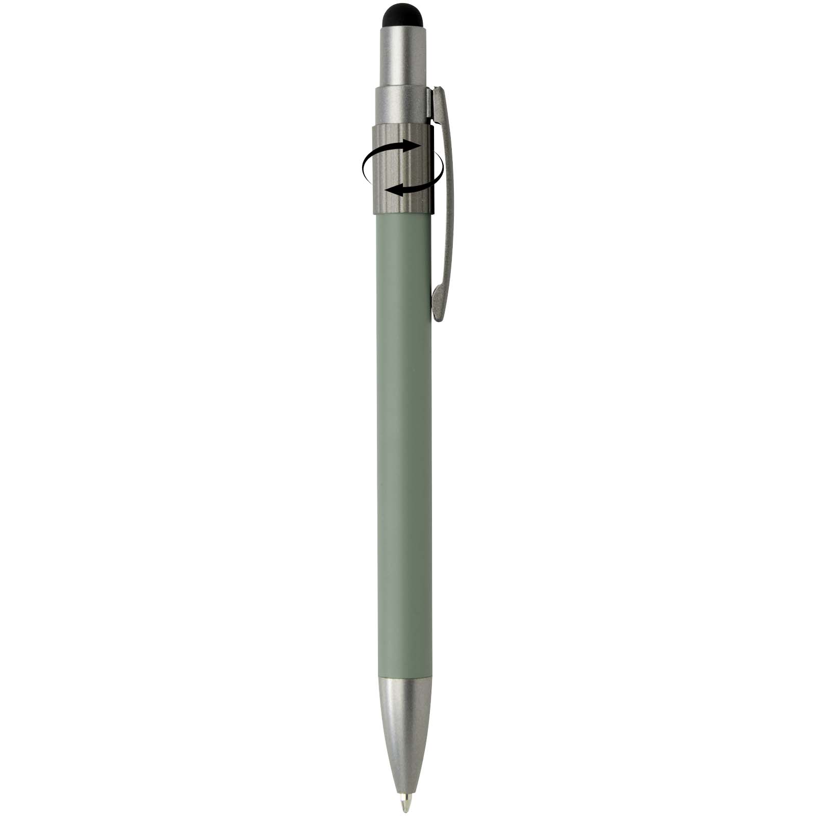 Stylo bille recyclé RCS avec stylet et toupie antistress (encre bleue) Rill