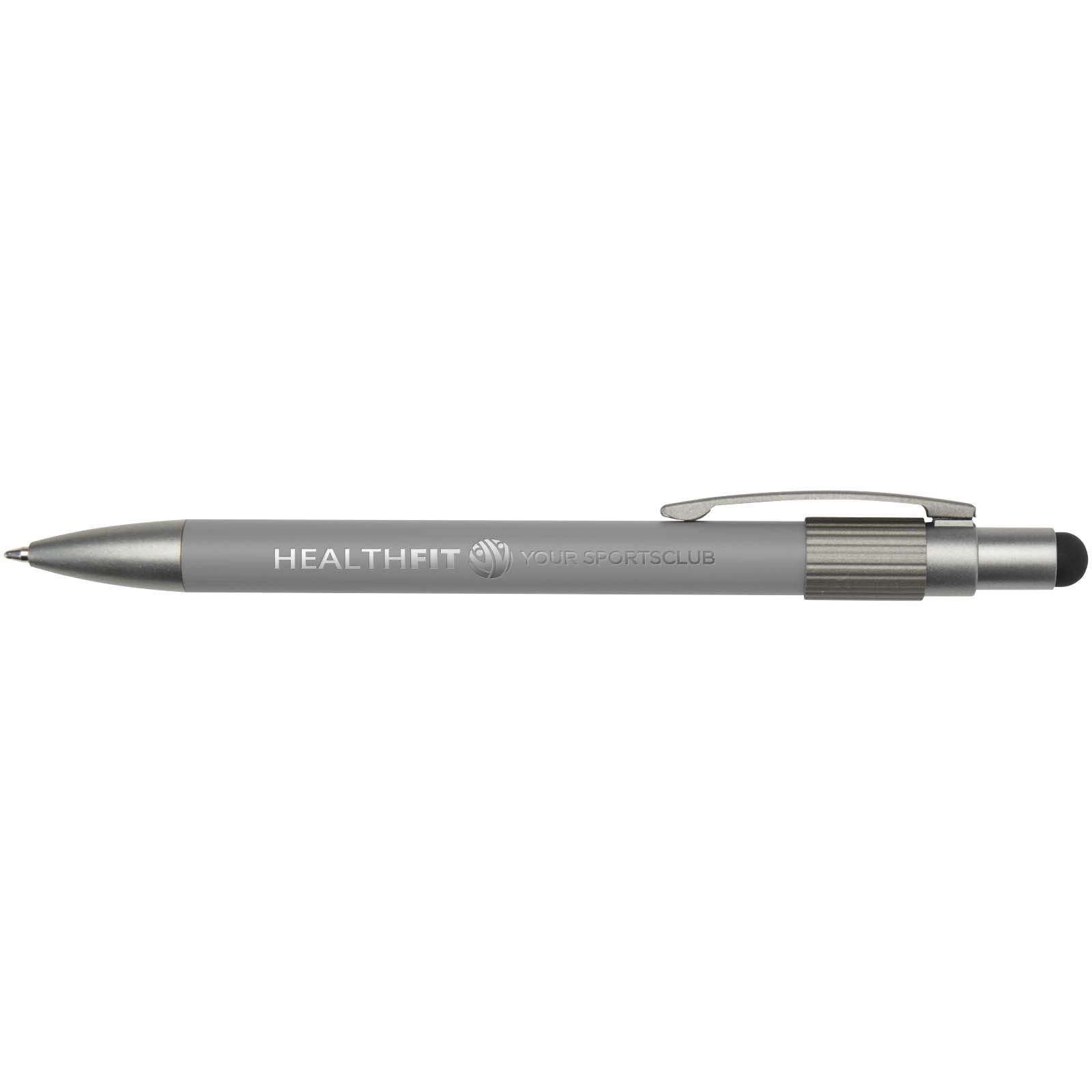 Stylo bille recyclé RCS avec stylet et toupie antistress (encre bleue) Rill