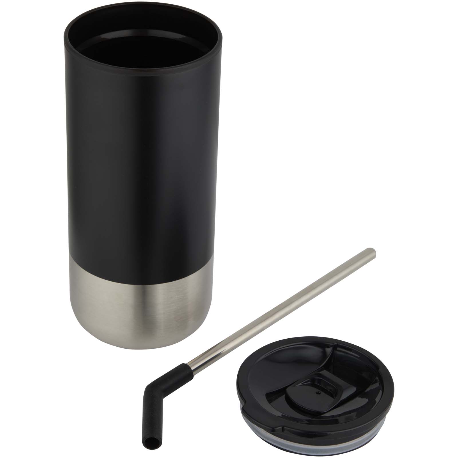 Gobelet isotherme Grayson 480 ml certifié RCS avec paille en silicone