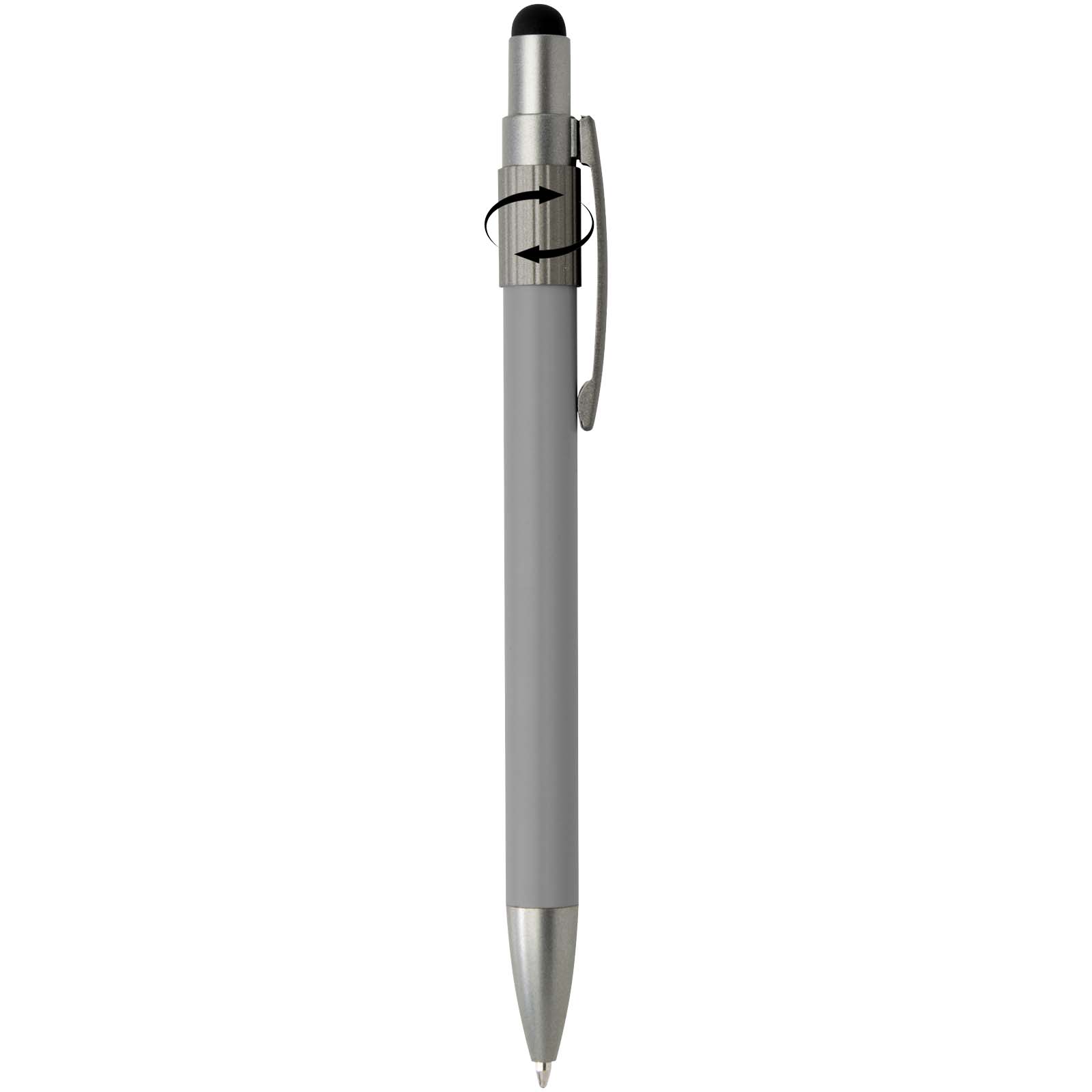 Stylo bille recyclé RCS avec stylet et toupie antistress (encre bleue) Rill