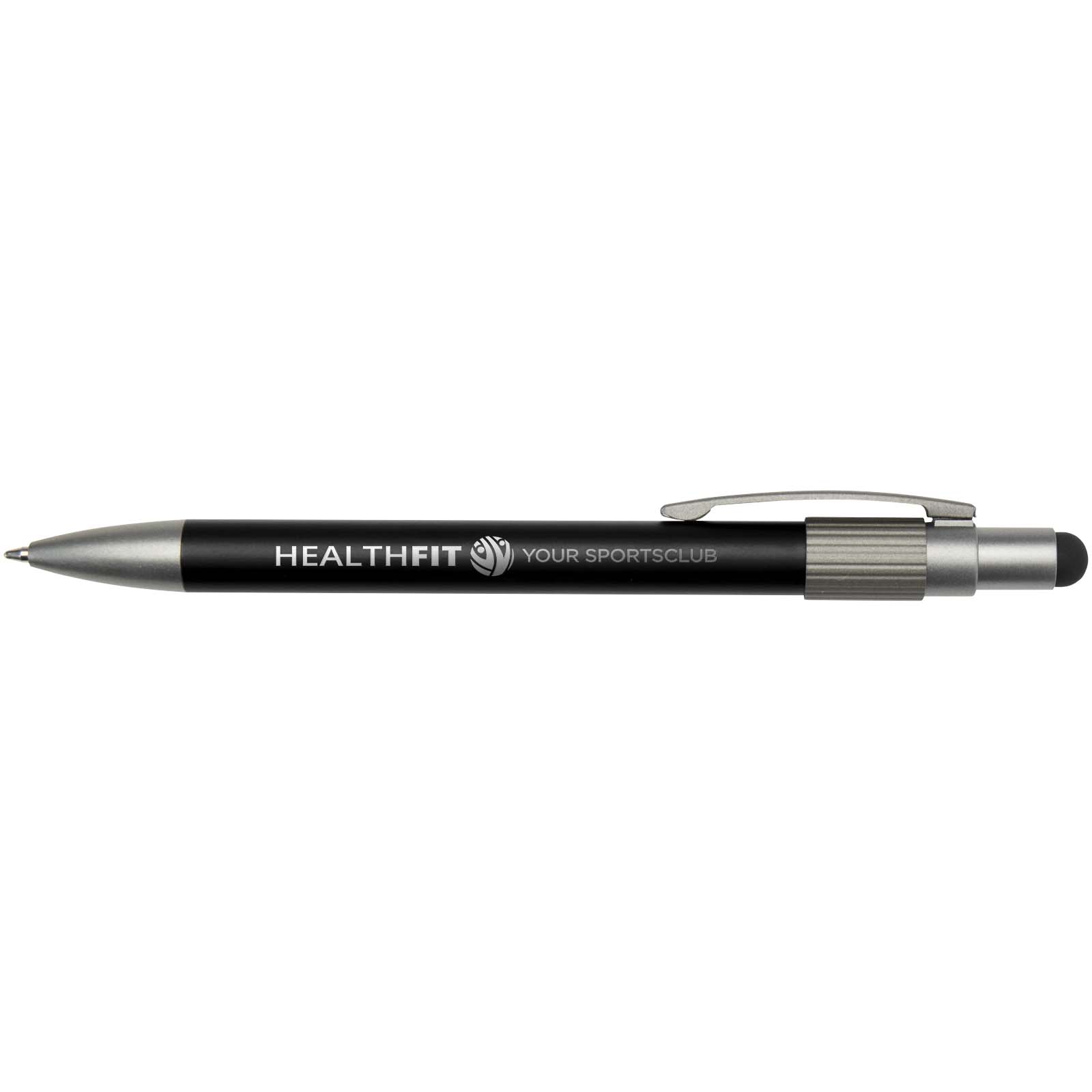 Stylo bille recyclé RCS avec stylet et toupie antistress (encre bleue) Rill