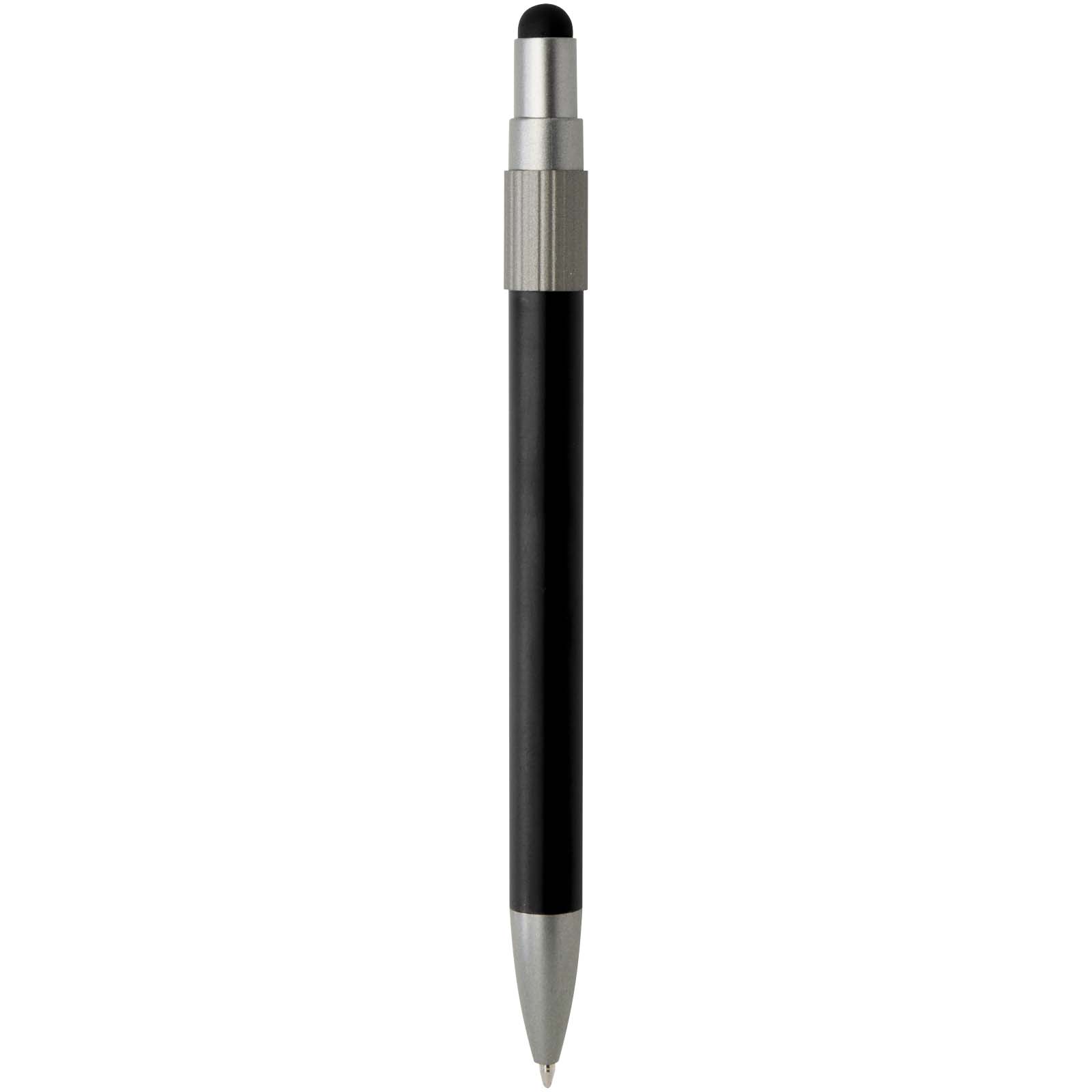 Stylo bille recyclé RCS avec stylet et toupie antistress (encre bleue) Rill