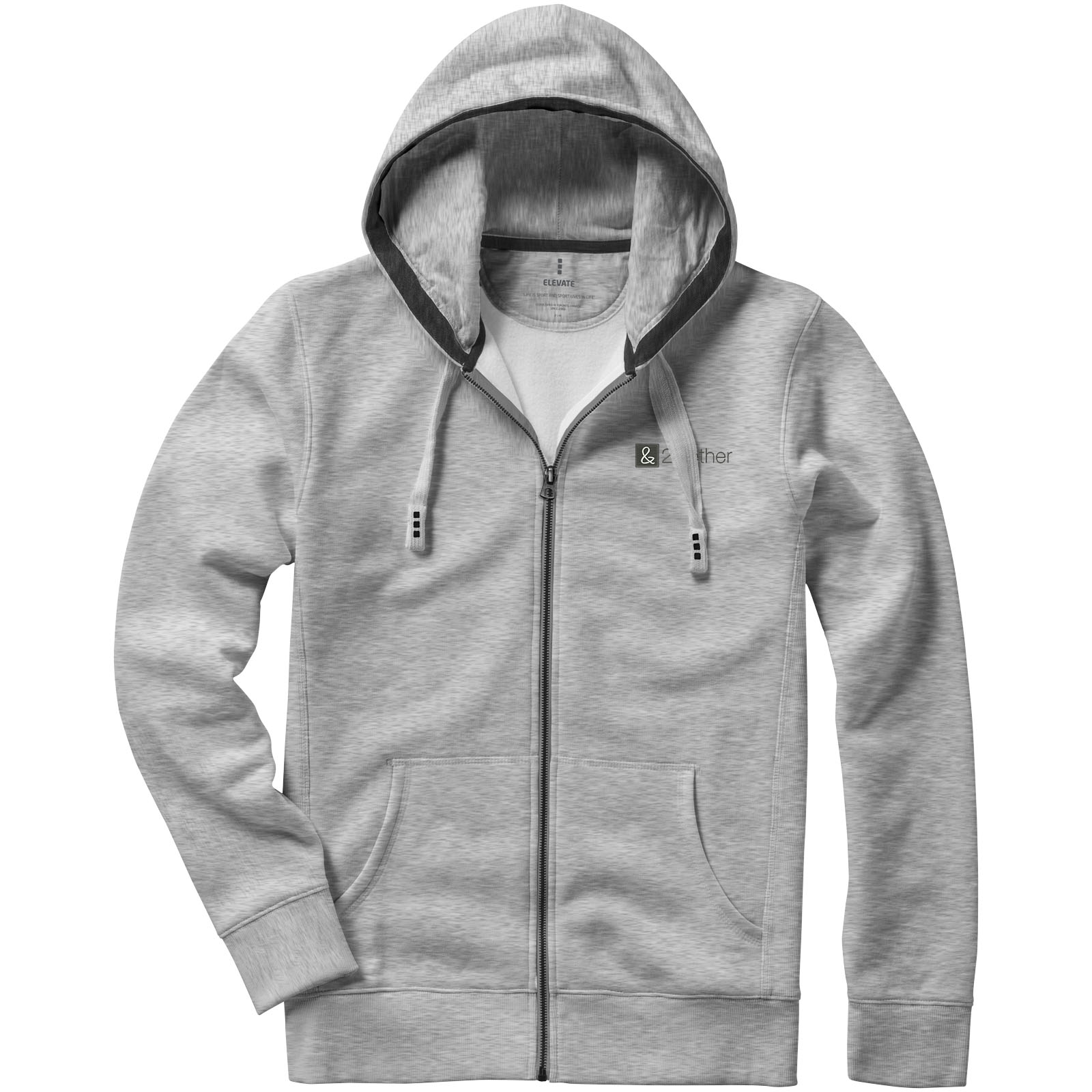 Elevate Sweat shirt à capuche full zip unisex de 300 g/m² Arora