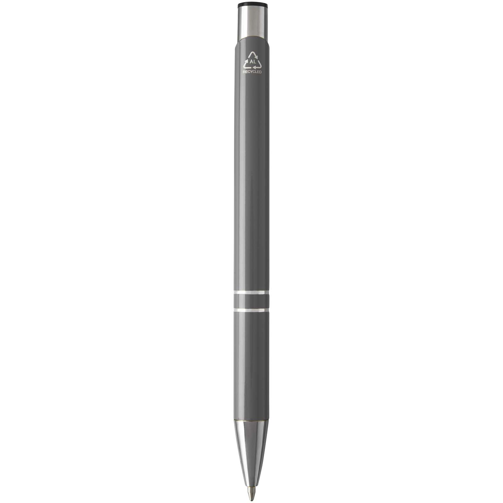 Stylo bille en aluminium recyclé Moneta (encre bleue)