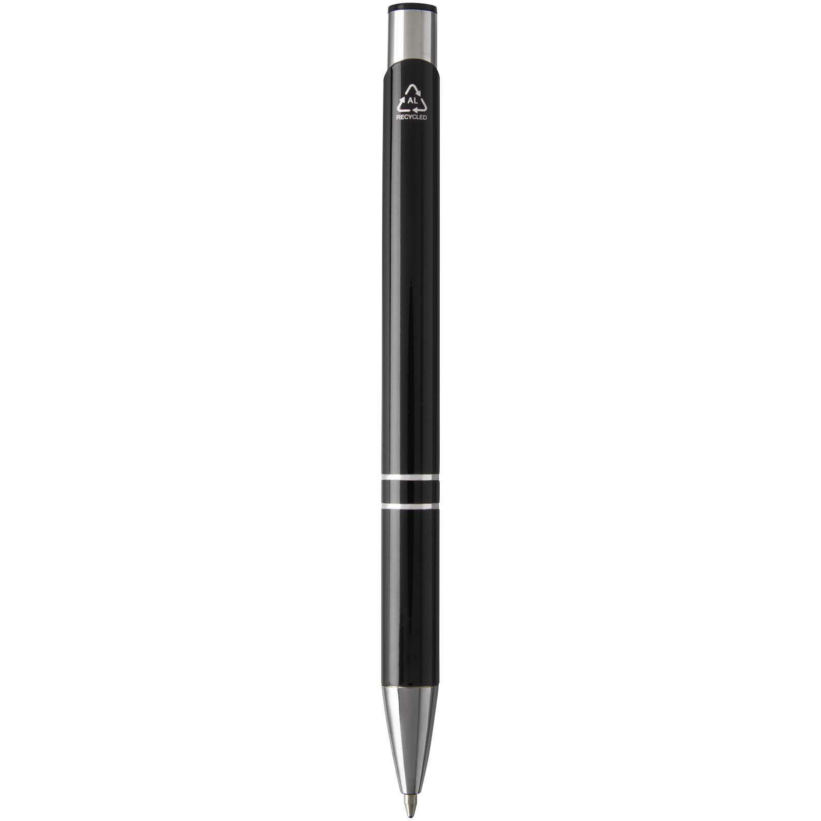 Stylo bille en aluminium recyclé Moneta (encre bleue)