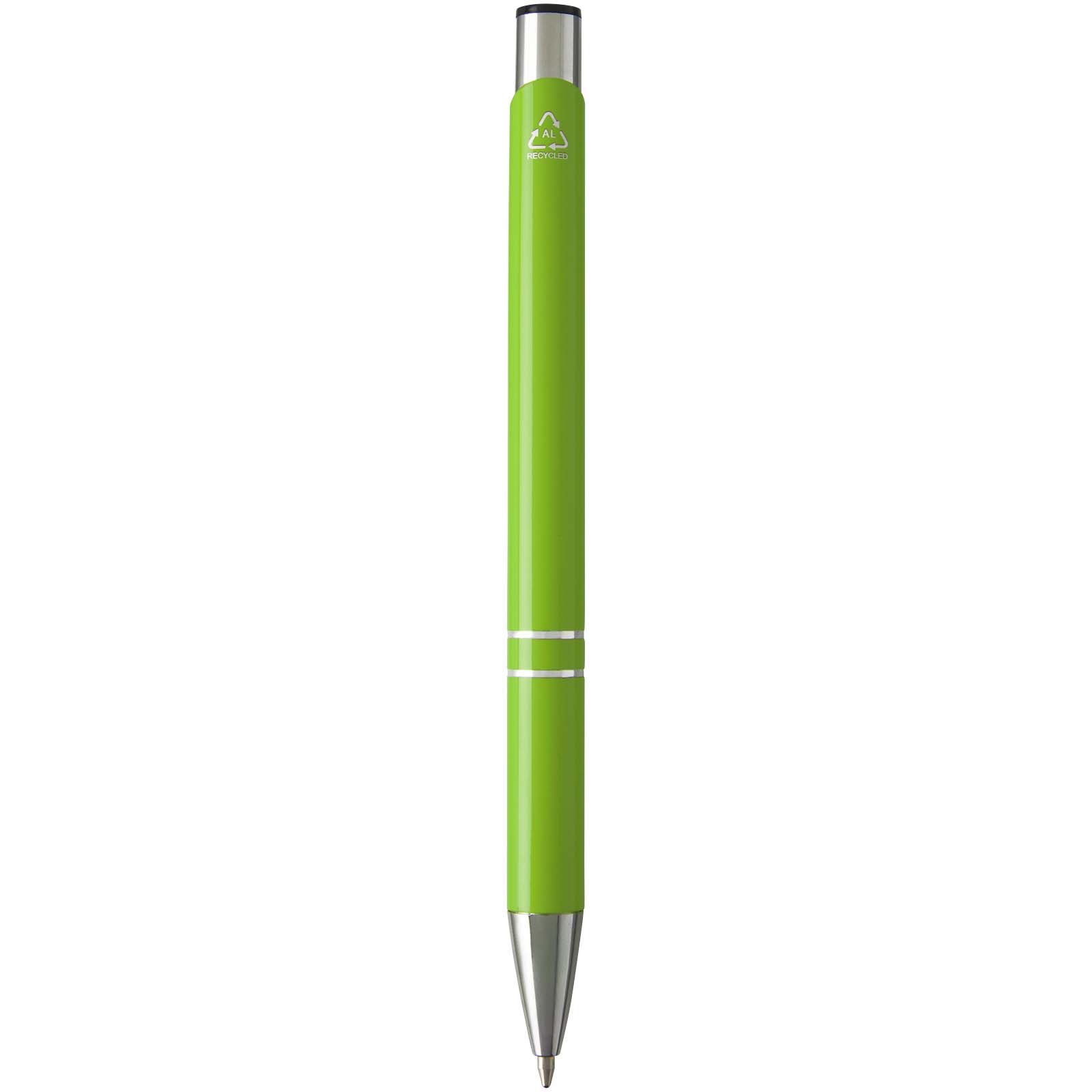 Stylo bille en aluminium recyclé Moneta (encre bleue)