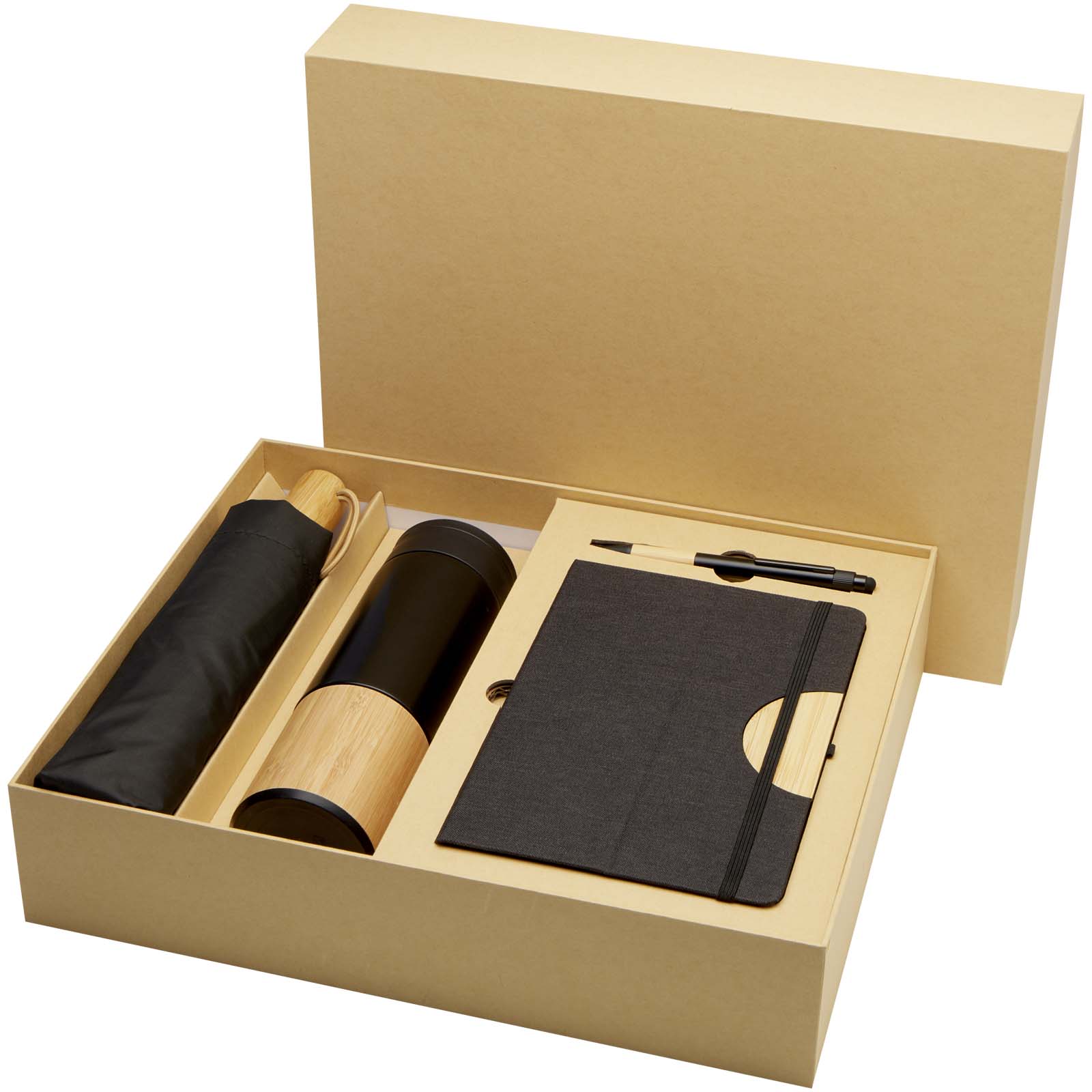 Coffret cadeau Carmen avec carnet à couverture rigide A5 et stylo bille (encre noire)