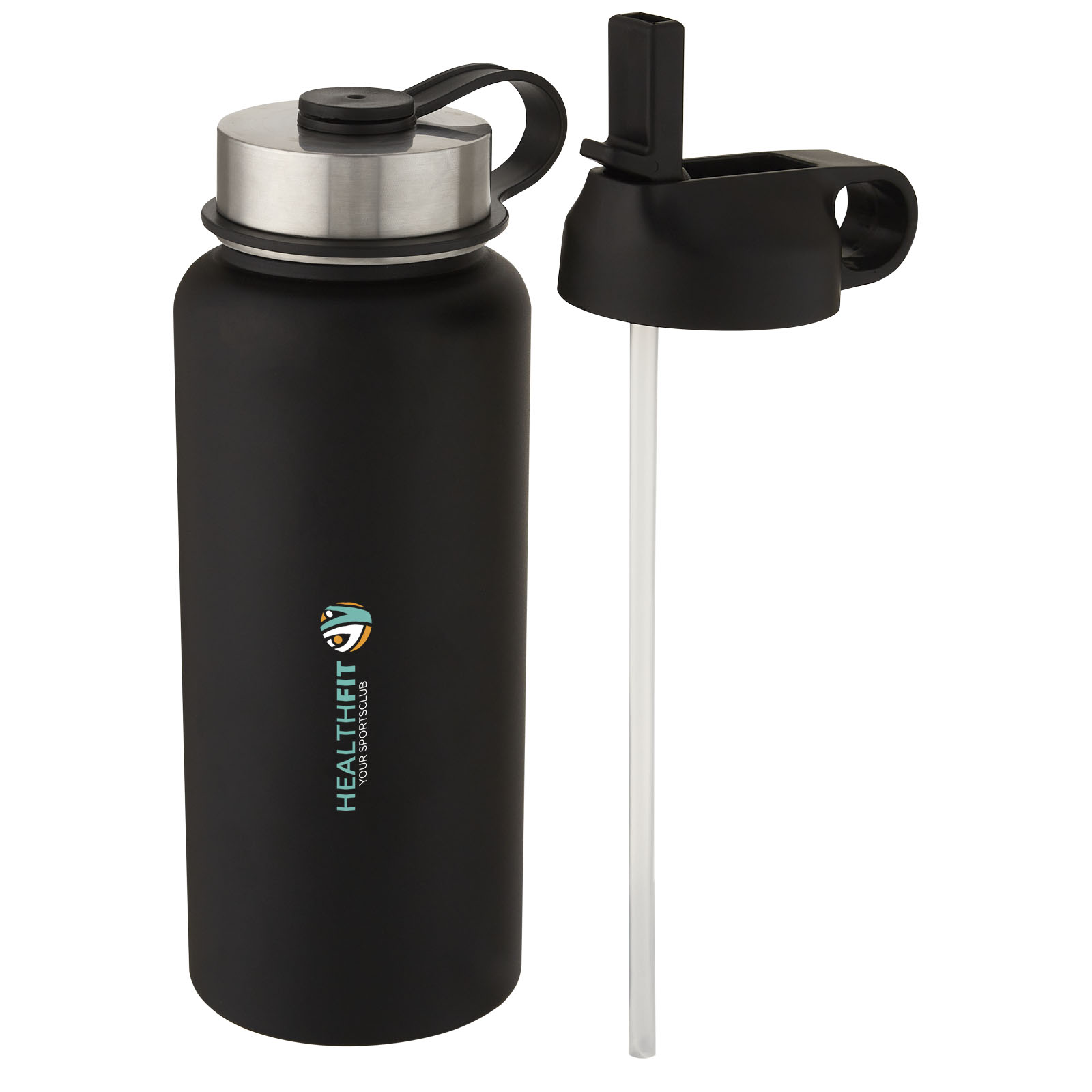 Bouteille de sport isotherme Supra 1 l avec couche de cuivre et 2 couvercles