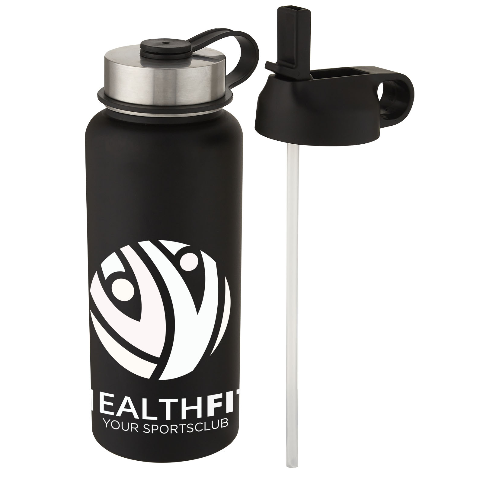 Bouteille de sport isotherme Supra 1 l avec couche de cuivre et 2 couvercles