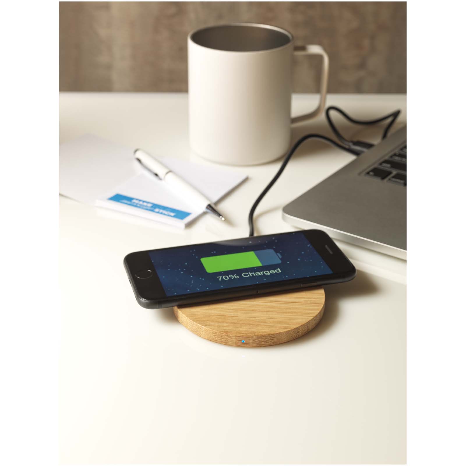 Tapis de charge sans fil en bambou Essence de 15 W