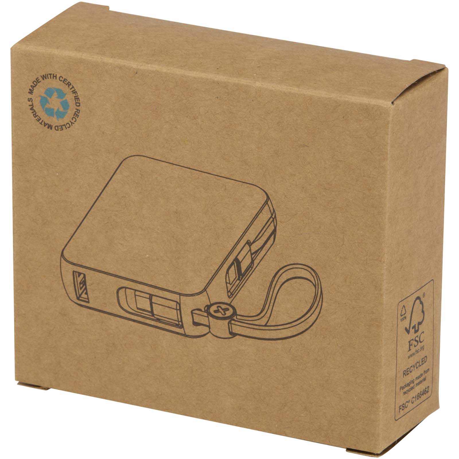Batterie externe Acrux de 10 000 mAh et 35 W pour tablette avec câble Type-C intégré - fabriquée en plastique recyclé
