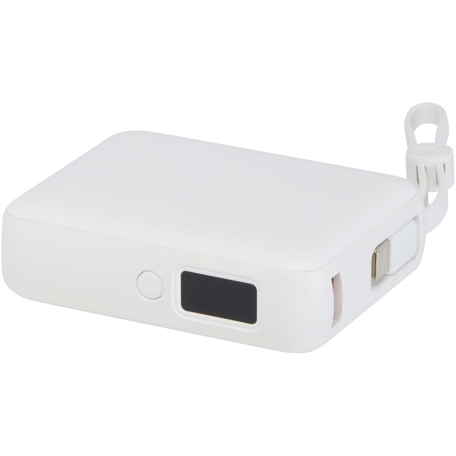 Batterie externe Acrux de 10 000 mAh et 35 W pour tablette avec câble Type-C intégré - fabriquée en plastique recyclé