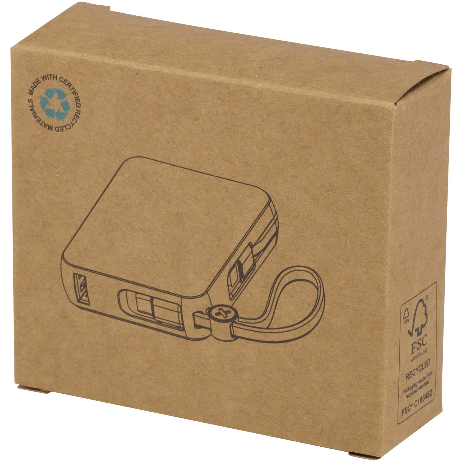 Batterie externe Acrux de 10 000 mAh et 35 W pour tablette avec câble Type-C intégré - fabriquée en plastique recyclé