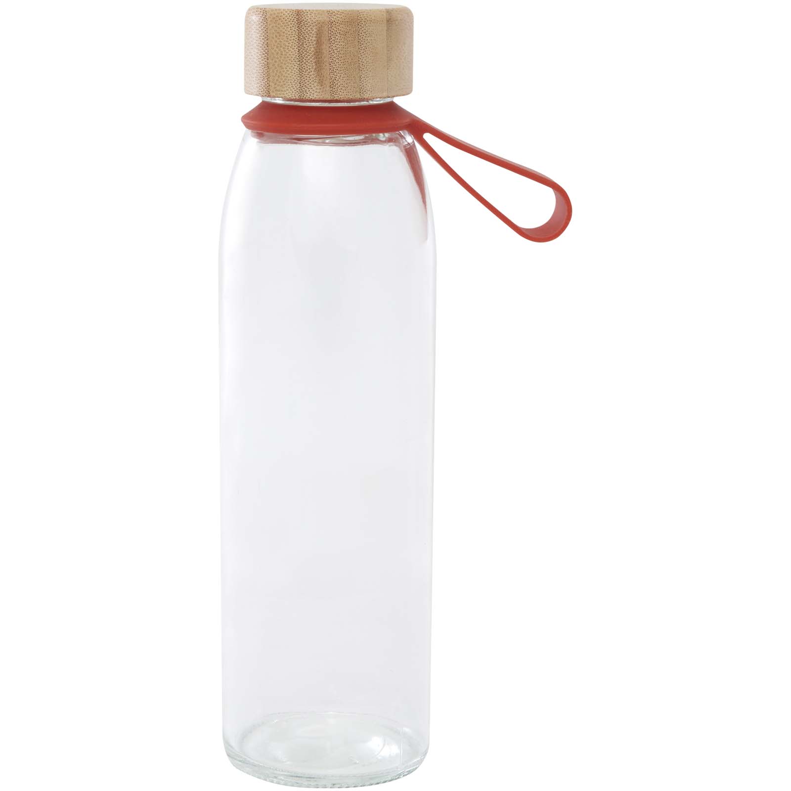 Bouteille d'eau en verre Porto de 500 ml avec poignée en silicone et couvercle en bambou