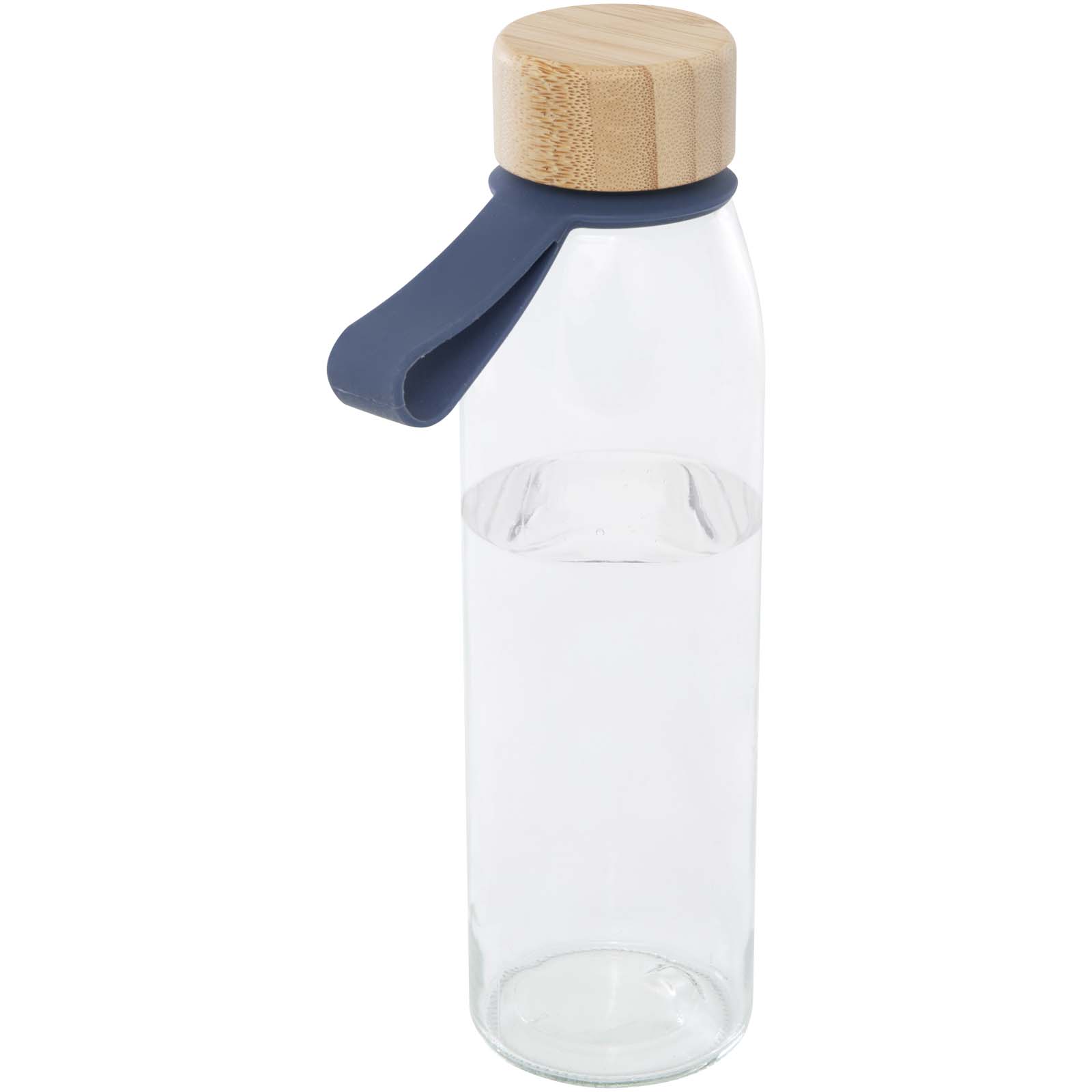 Bouteille d'eau en verre Porto de 500 ml avec poignée en silicone et couvercle en bambou