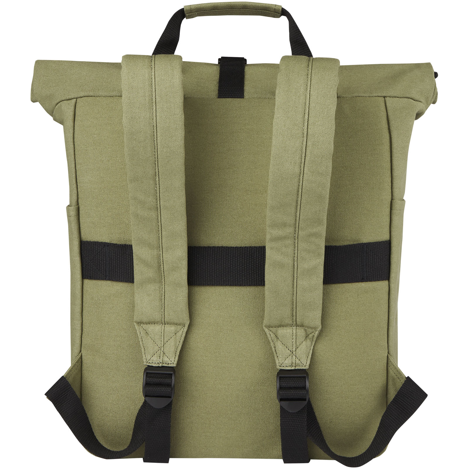 Sac à dos pour ordinateur portable Joey de 15 L en toile recyclée GRS 15 pouces avec dessus enroulable