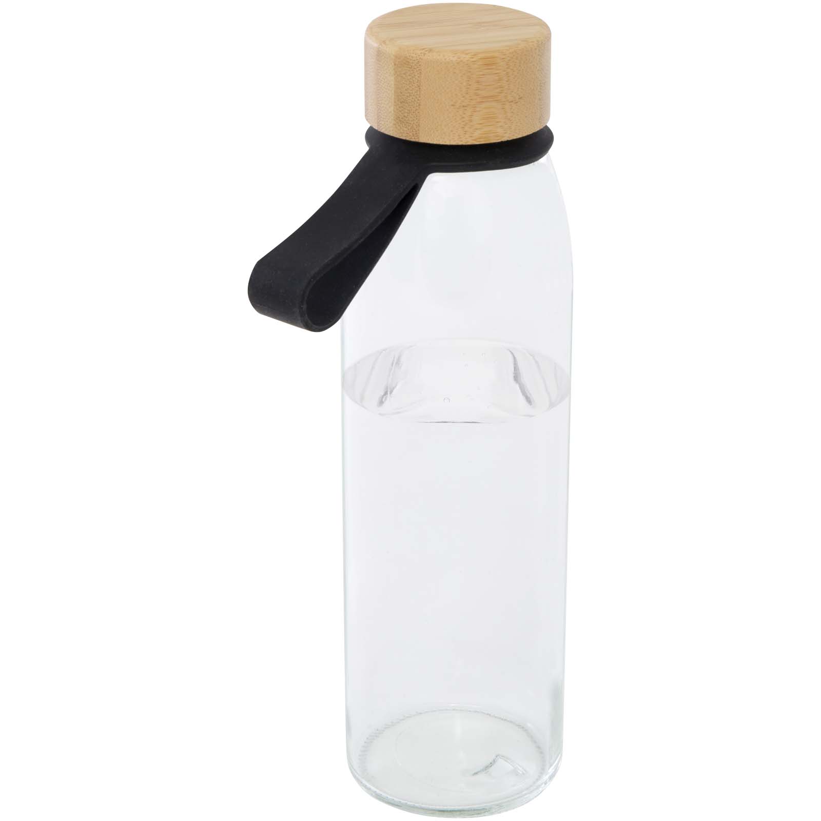 Bouteille d'eau en verre Porto de 500 ml avec poignée en silicone et couvercle en bambou