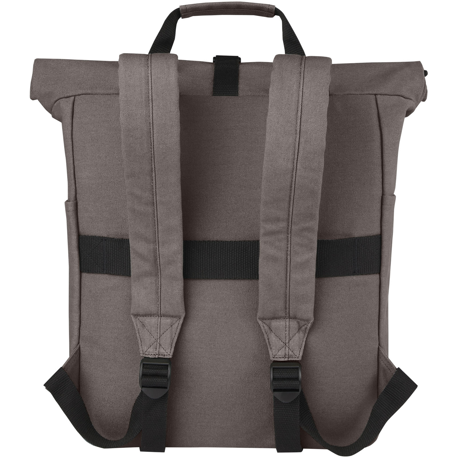 Sac à dos pour ordinateur portable Joey de 15 L en toile recyclée GRS 15 pouces avec dessus enroulable